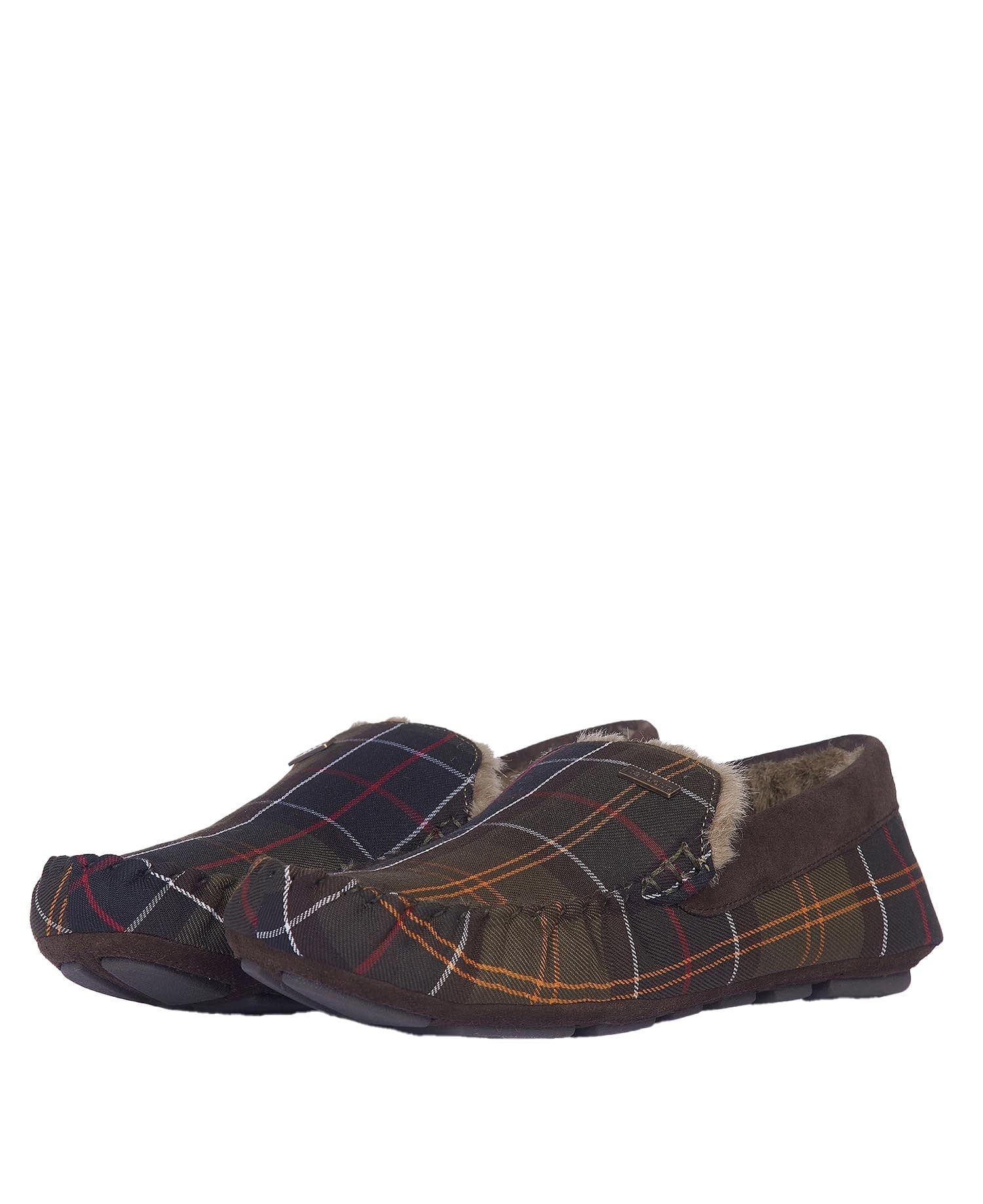 Barbour Mens Monty Suede Slippers - Recycled Classic Tartan