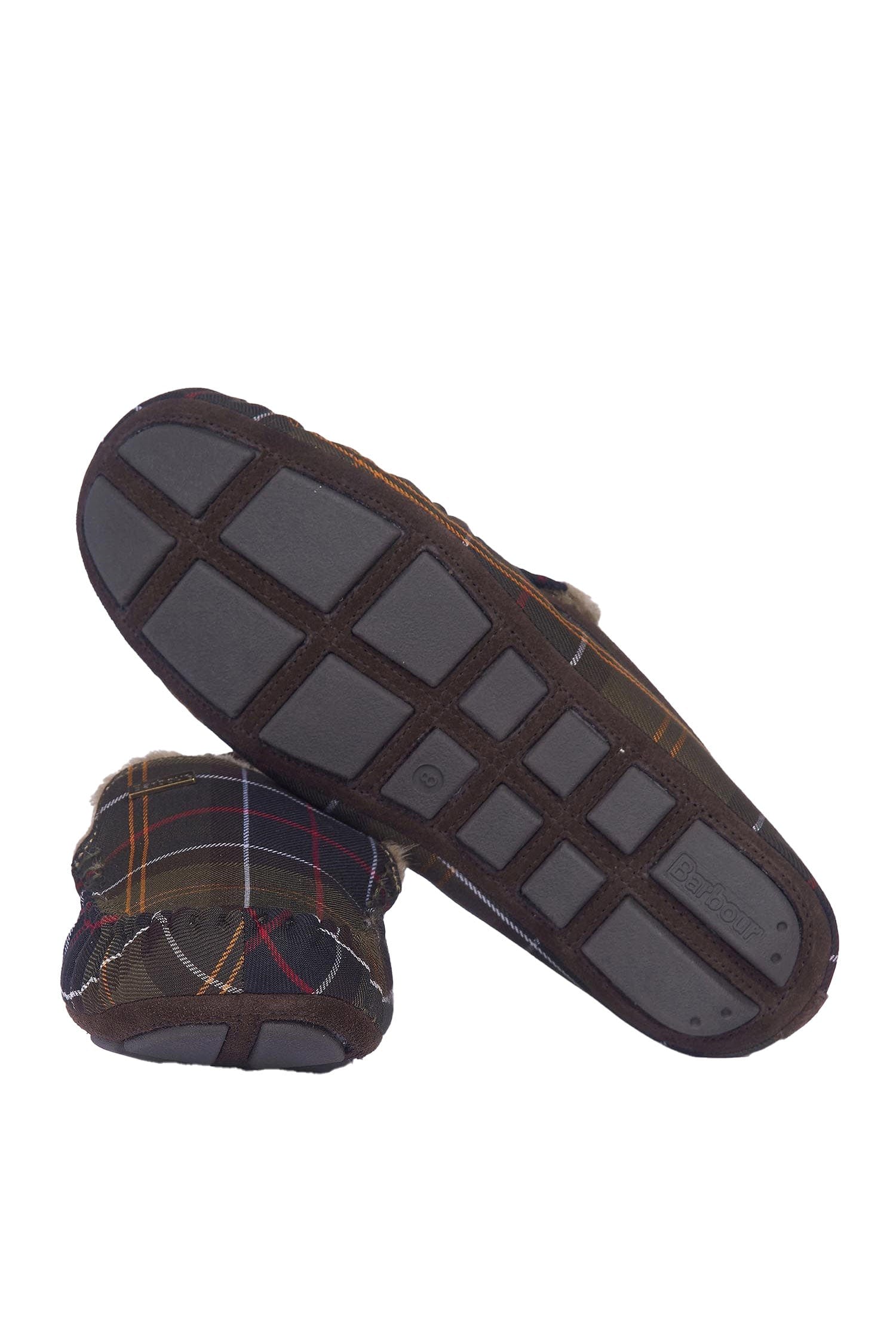 Barbour Mens Monty Suede Slippers - Recycled Classic Tartan