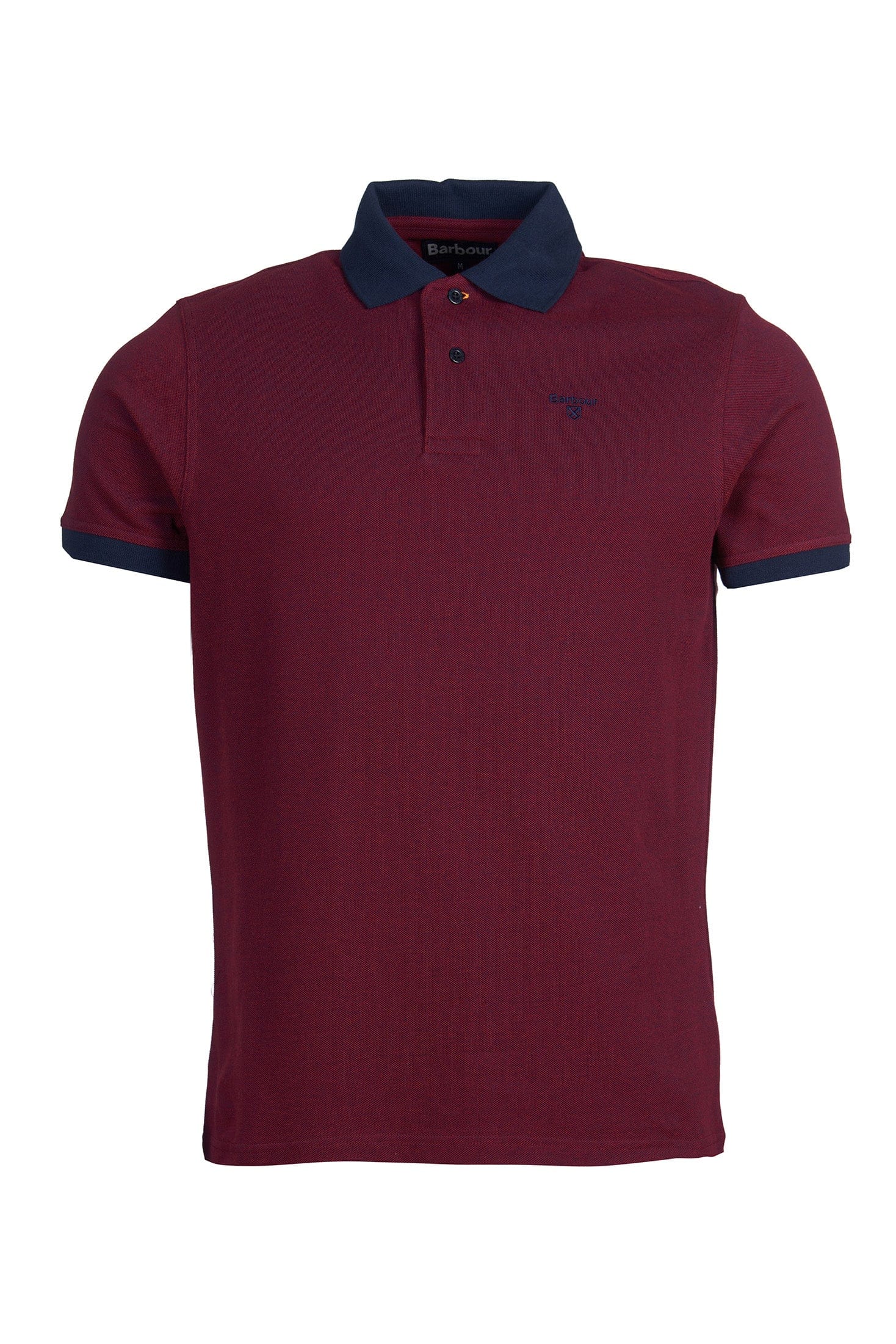 Barbour Mens Sports Mix Polo Shirt - Dark Red