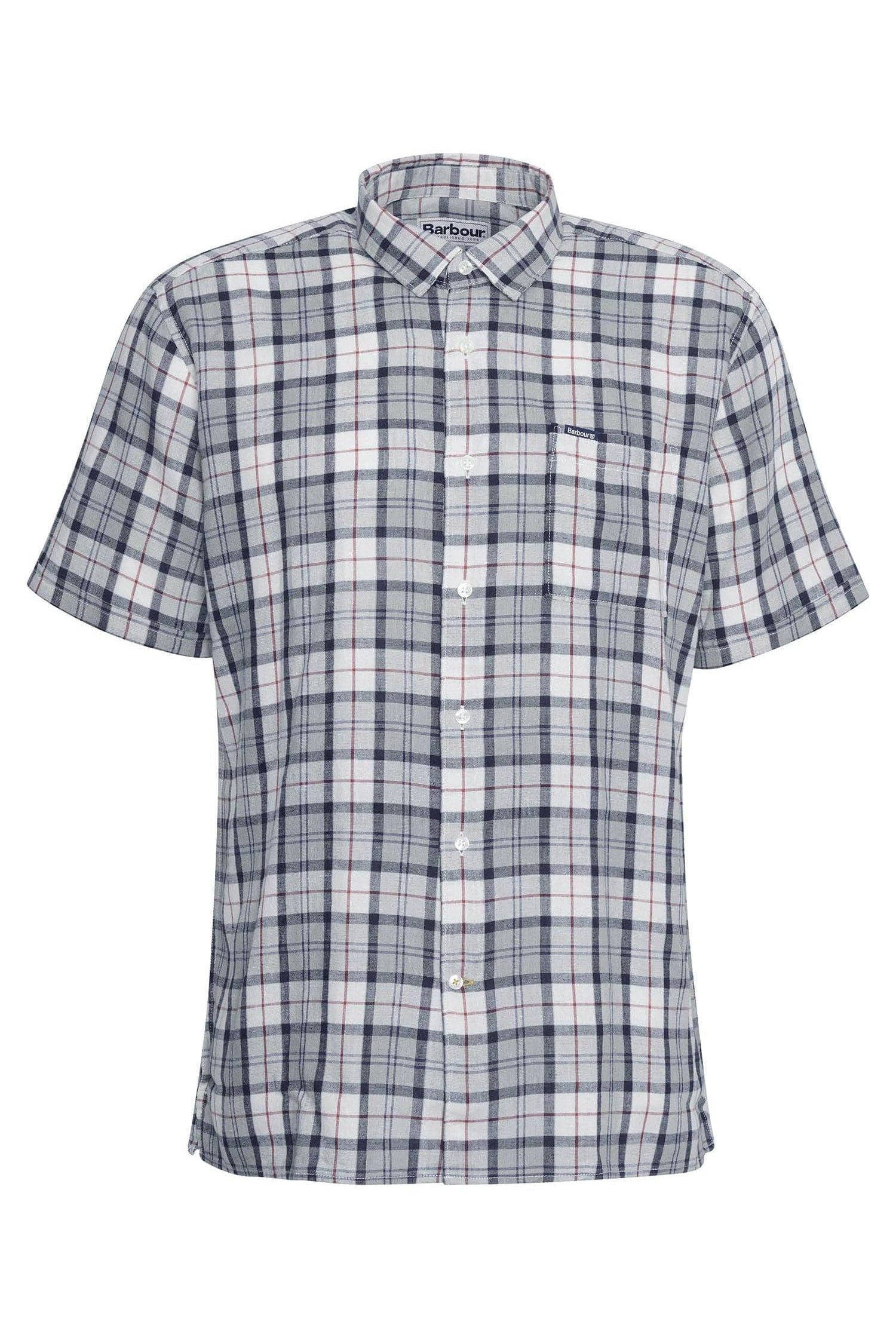 Barbour Midfield Regular Fit Short Sleeve Shirt - Bleached Pine Tartan