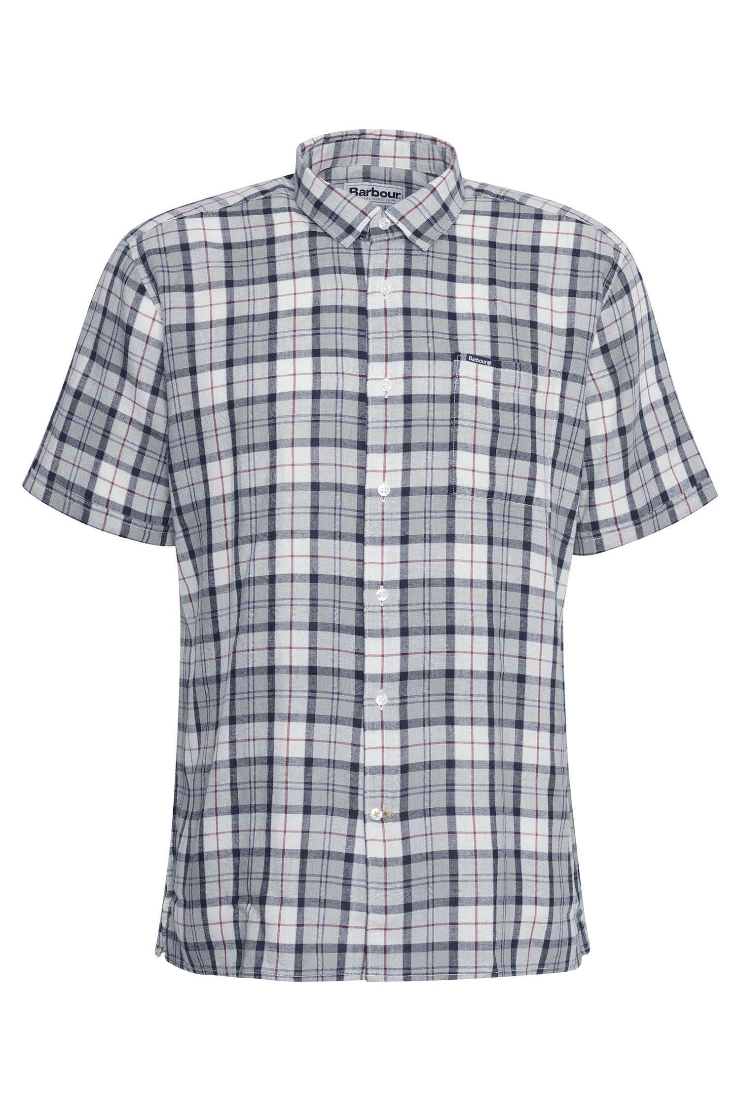 Barbour Midfield Regular Fit Short Sleeve Shirt - Bleached Pine Tartan