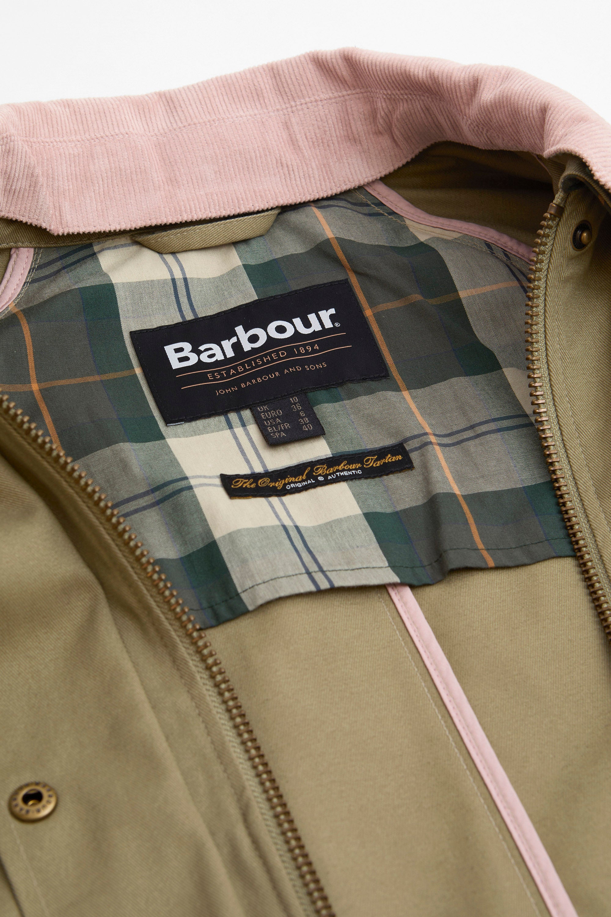 Barbour Modern Beadnell Jacket - Bleached Olive/Ancient/Gardenia
