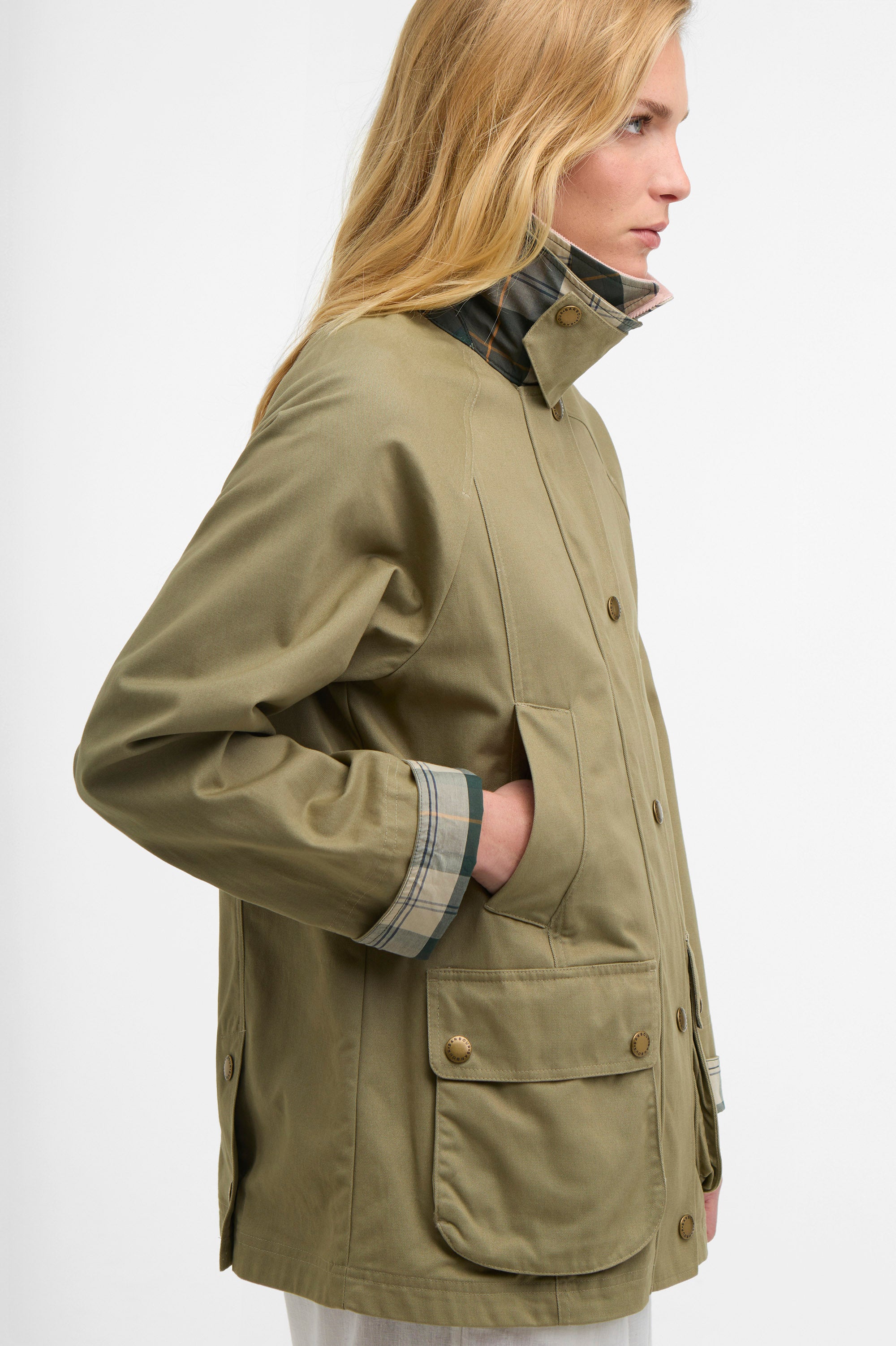 Barbour Modern Beadnell Jacket - Bleached Olive/Ancient/Gardenia