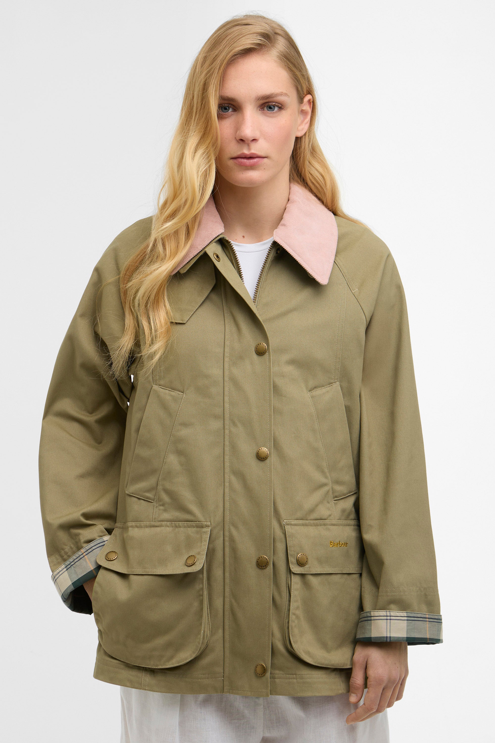 Barbour Modern Beadnell Jacket - Bleached Olive/Ancient/Gardenia