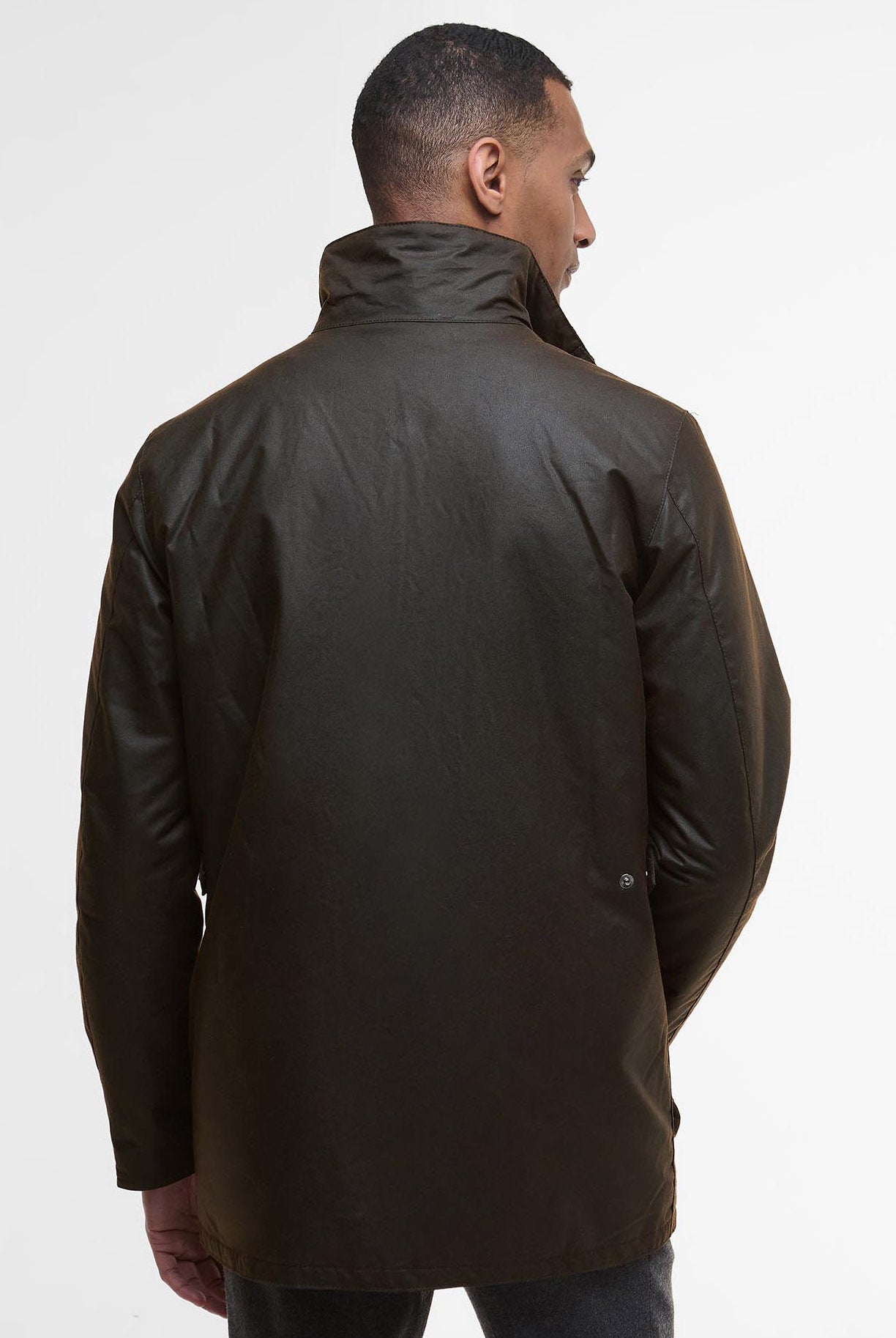 Barbour Modern Border Waxed Jacket - Dark Brown