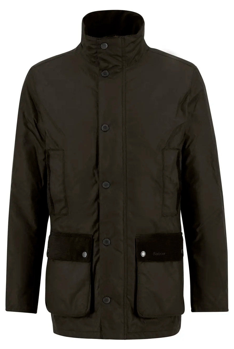 Barbour Modern Border Waxed Jacket - Dark Brown