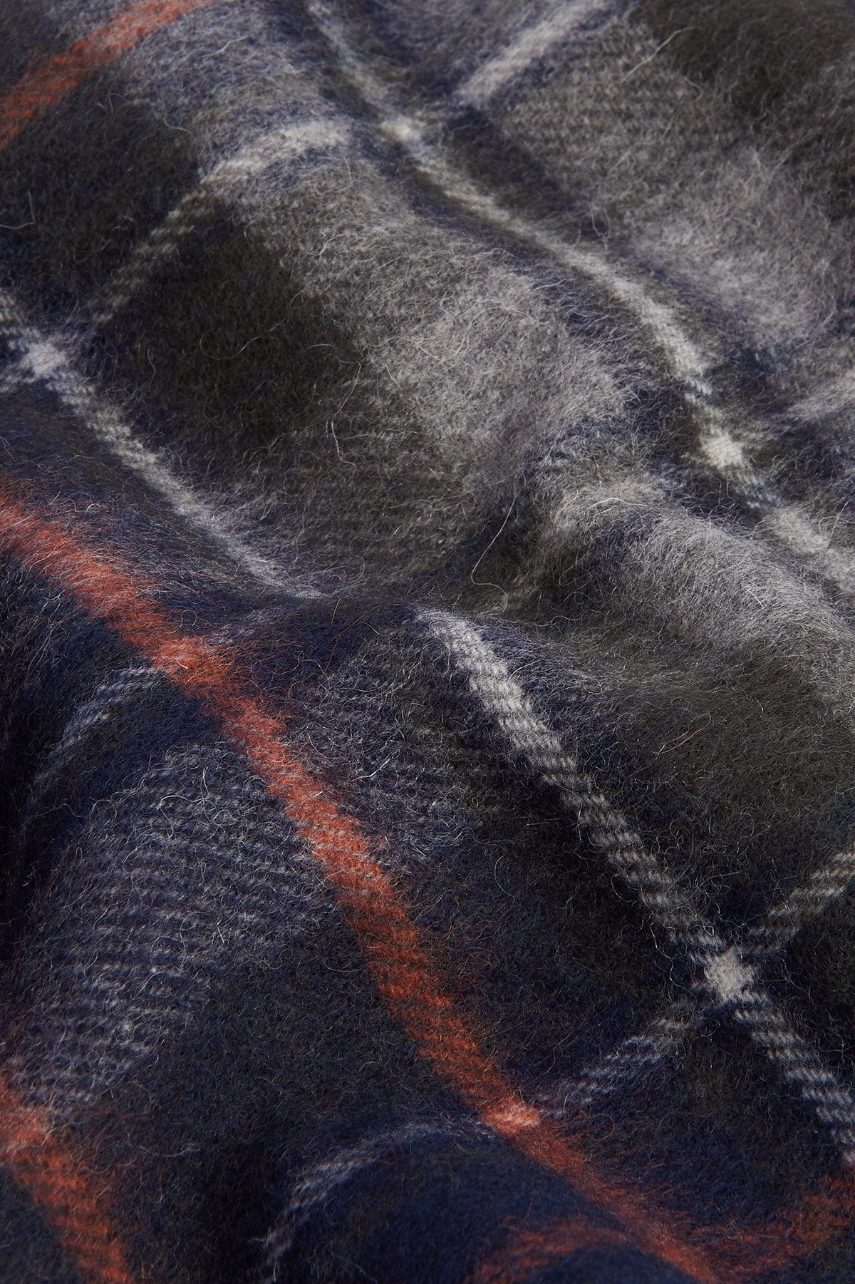 Barbour New Check Tartan Scarf - Navy/Dark Ginger USC0137_NY95_OS