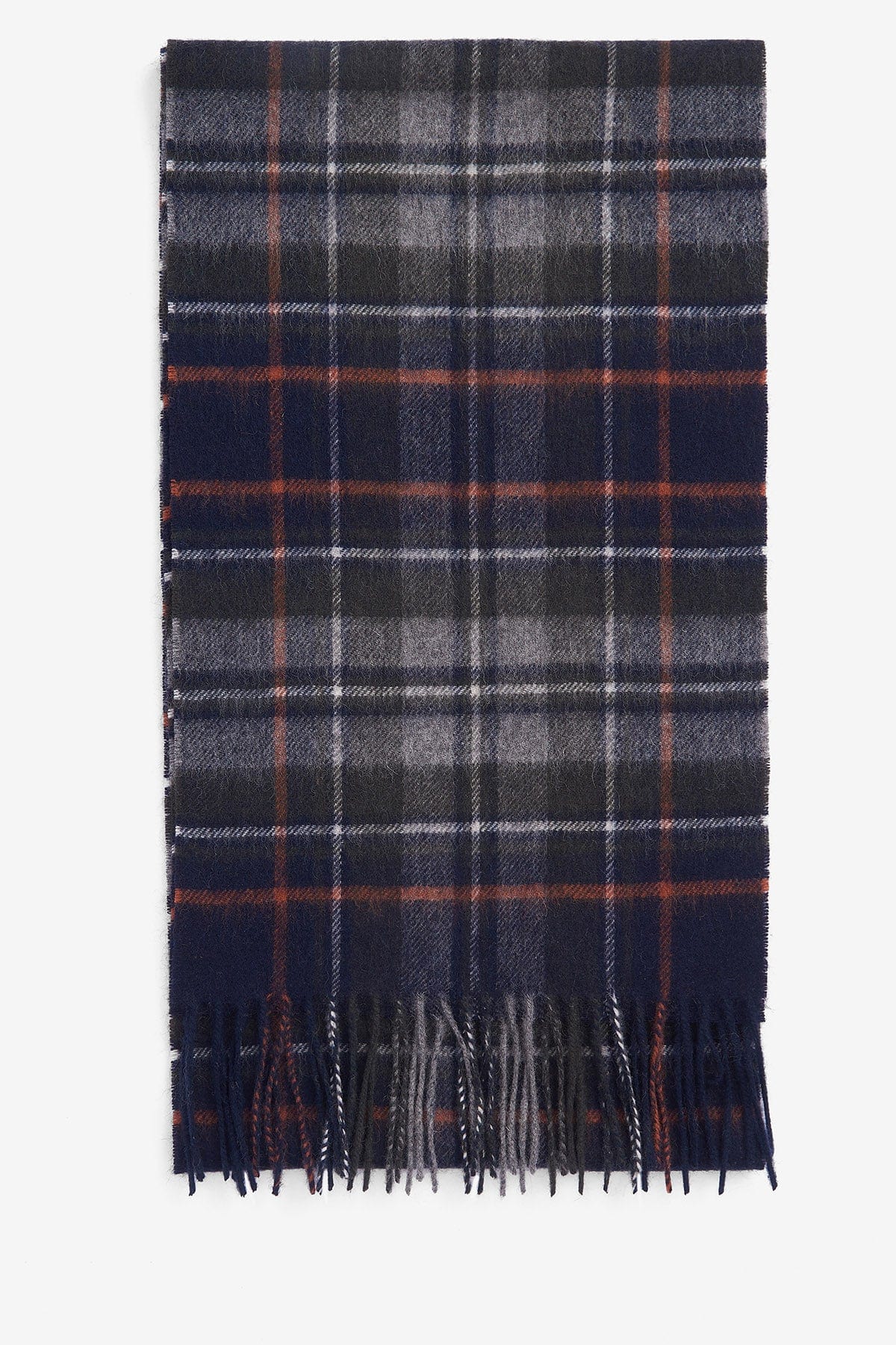 Barbour New Check Tartan Scarf - Navy/Dark Ginger USC0137_NY95_OS