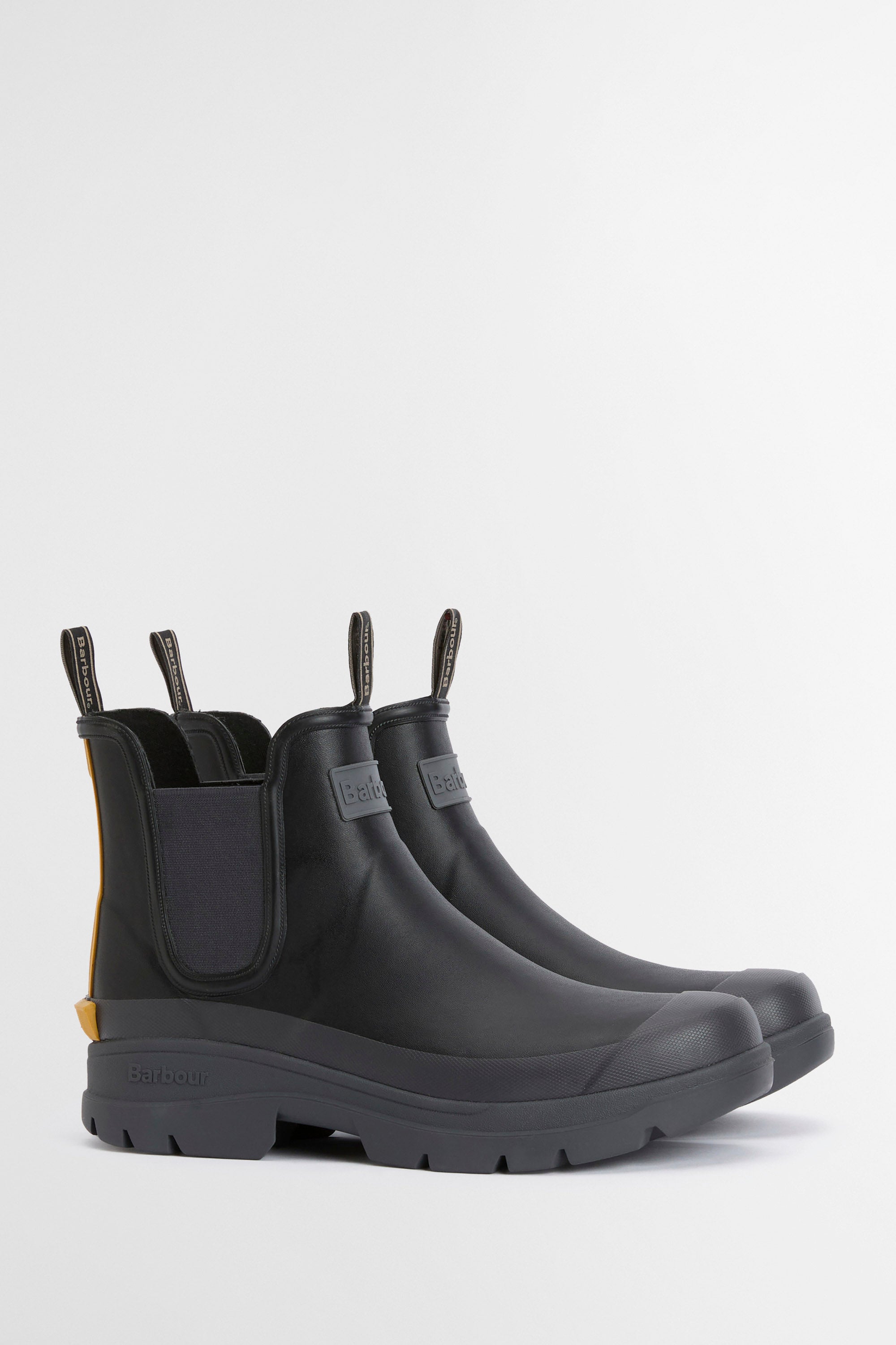 Barbour Nimbus Chelsea Wellington Boots - Black/Ochre