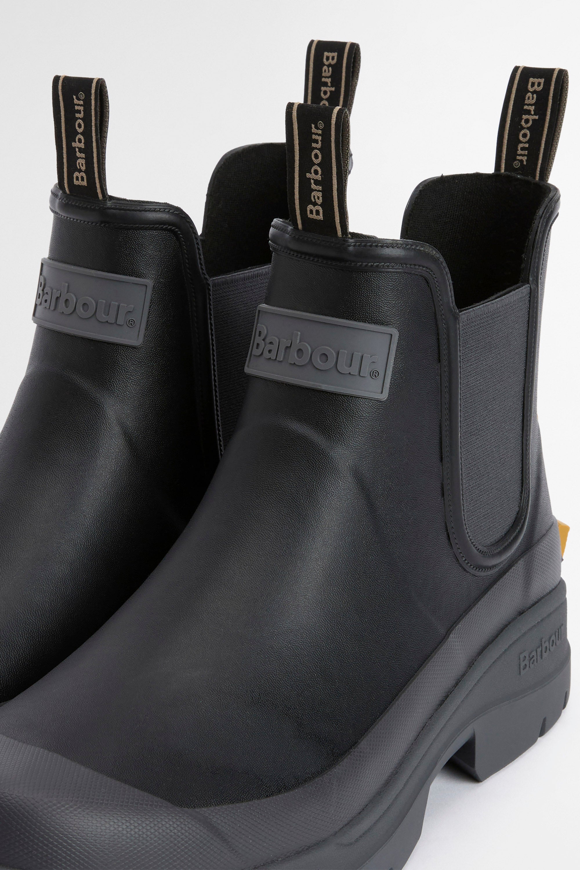 Barbour Nimbus Chelsea Wellington Boots - Black/Ochre