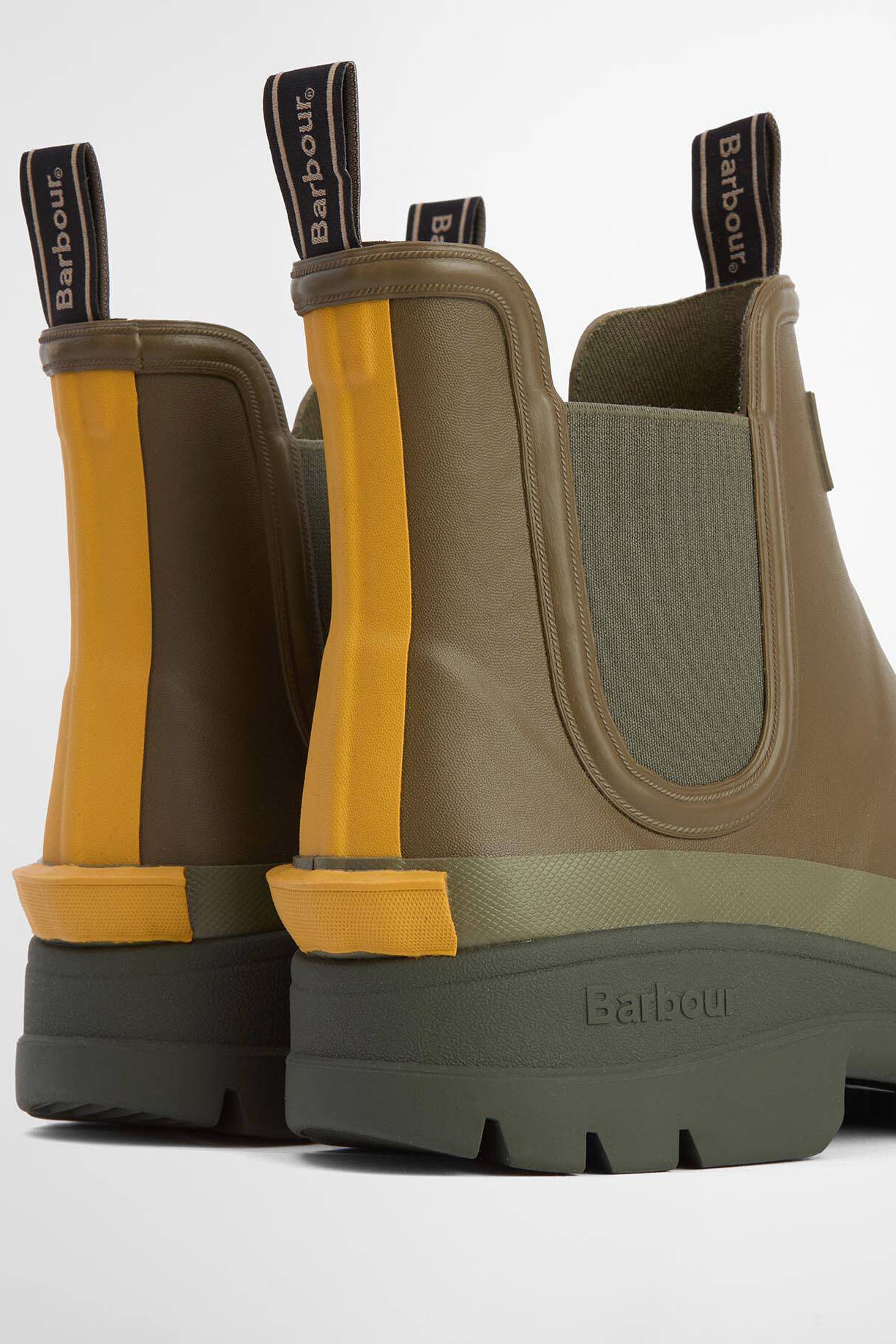 Barbour Nimbus Chelsea Wellington Boots - Olive/Ochre