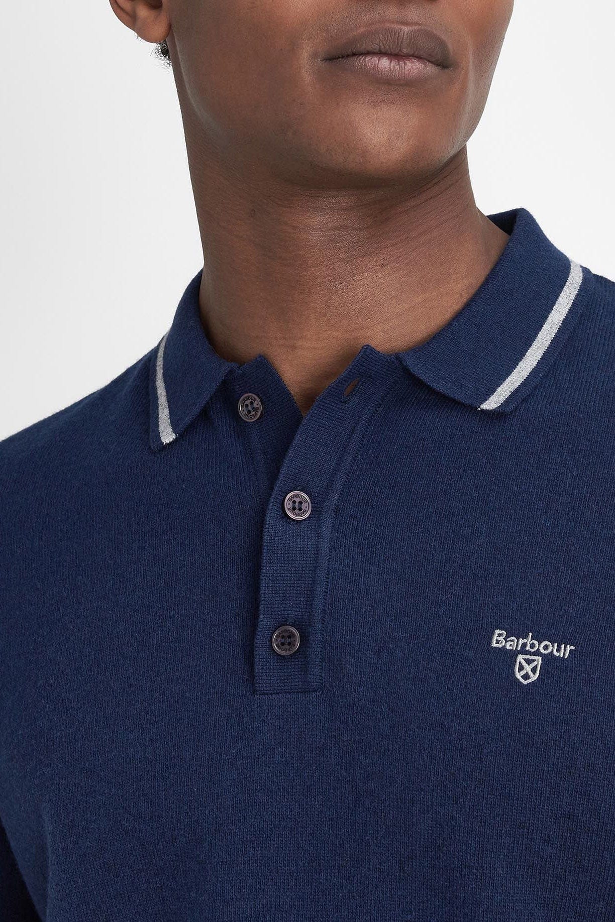 Barbour Nocton Knitted Polo Shirt - Navy