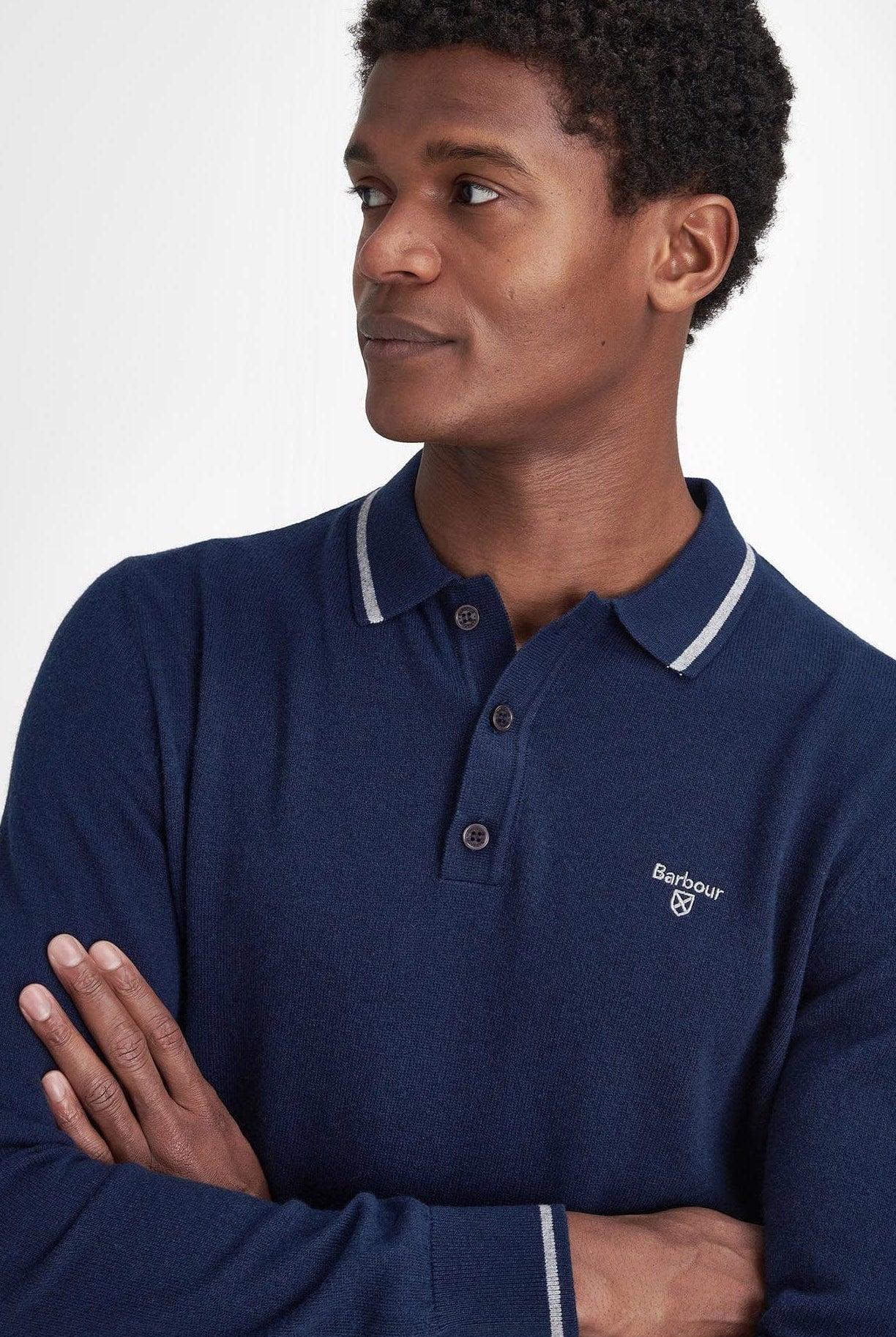 Barbour Nocton Knitted Polo Shirt - Navy