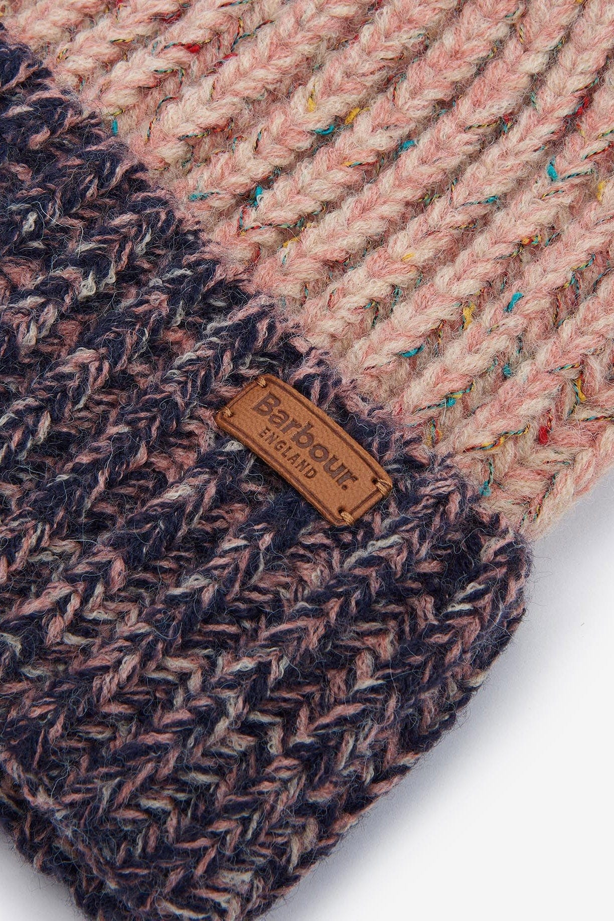 Barbour Norham Beanie Hat - Pink Rust/Navy LHA0553_PI35_OS