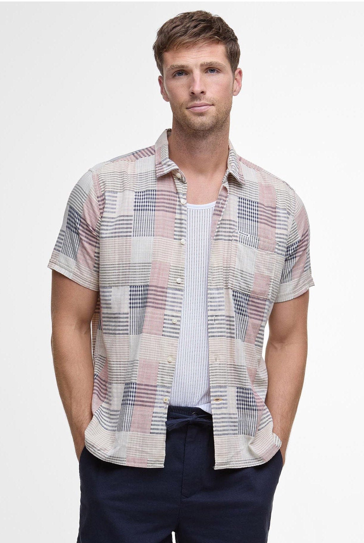 Barbour Oakshore Regular Fit Short Sleeve Shirt - Washed Stone