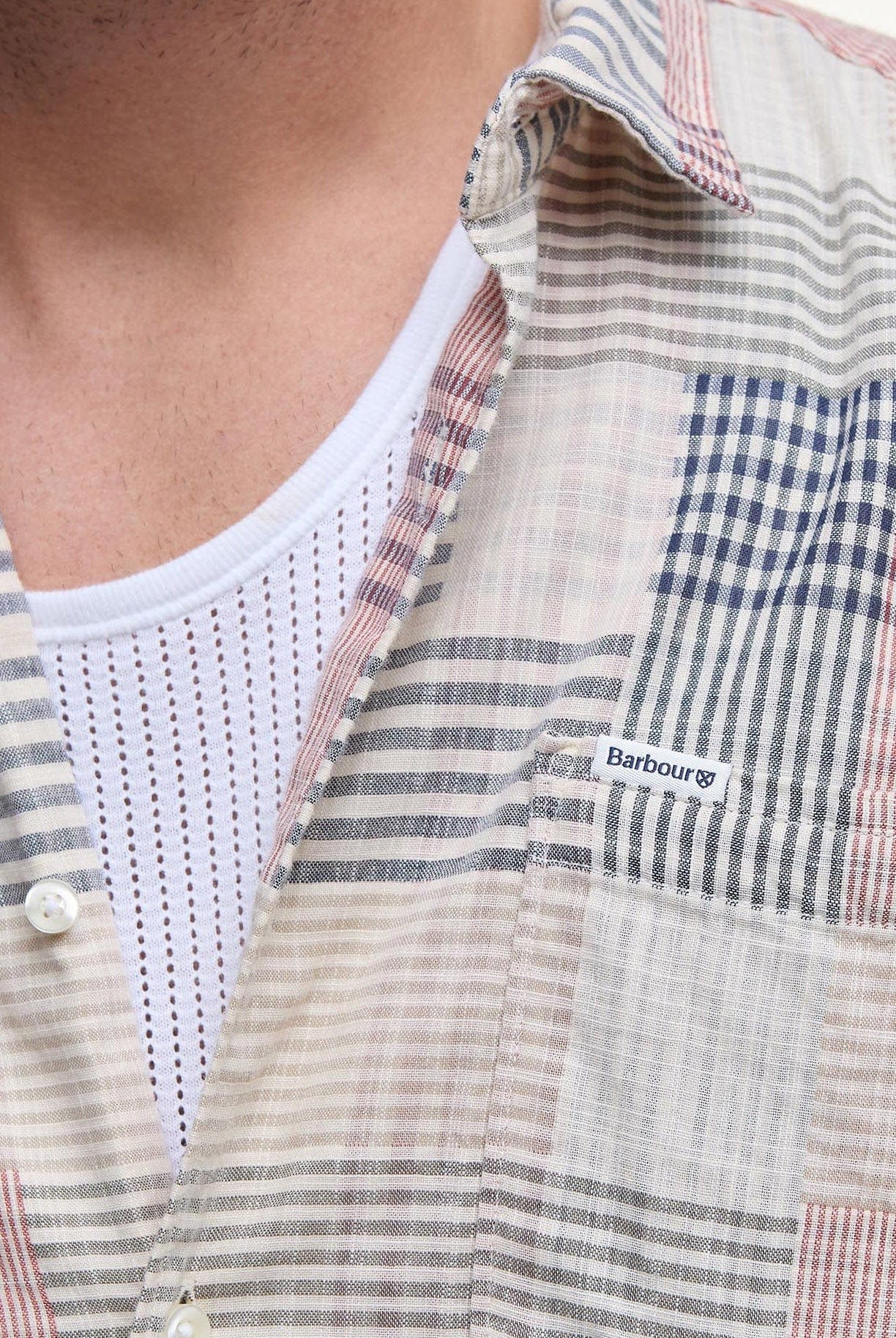 Barbour Oakshore Regular Fit Short Sleeve Shirt - Washed Stone