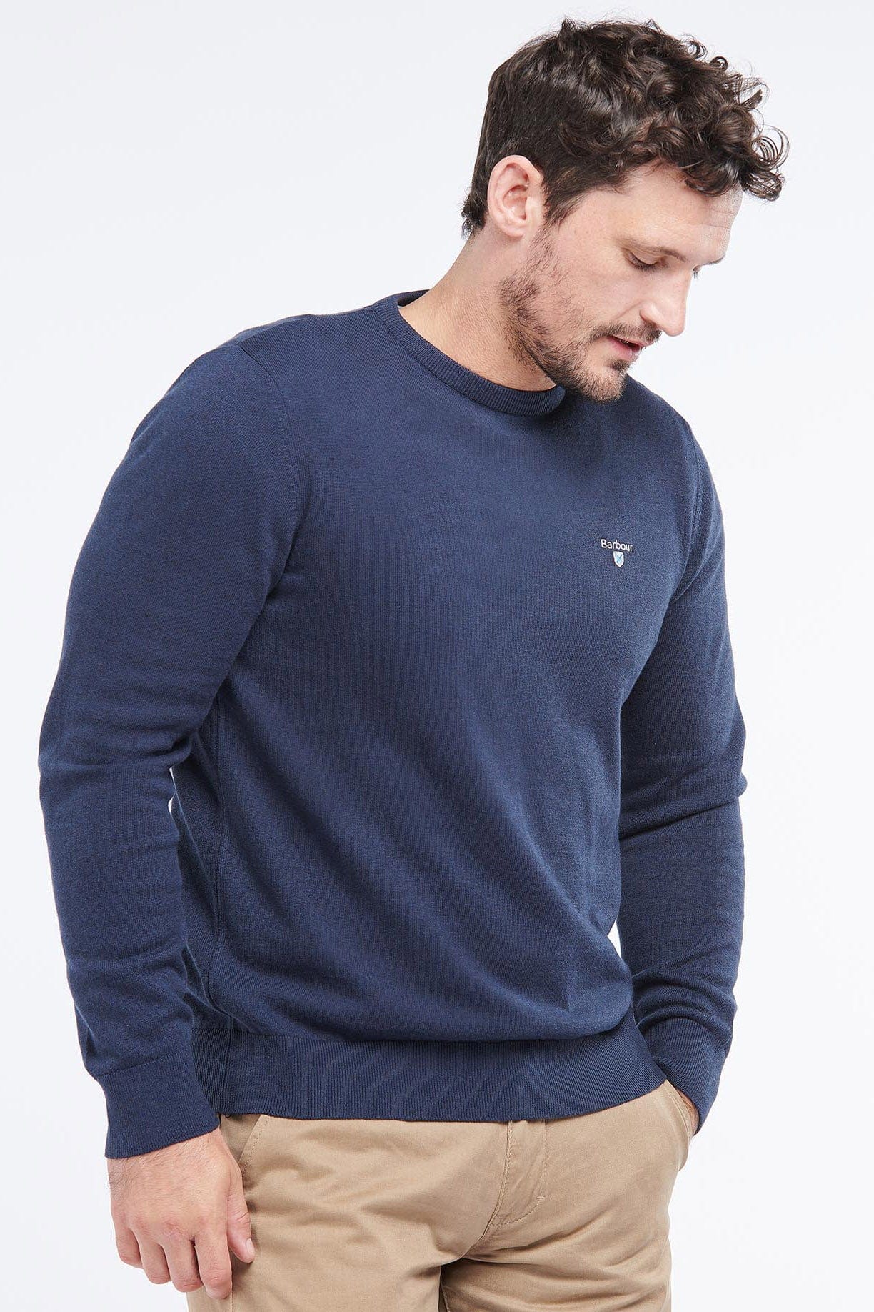 Barbour Organic Crew Neck Jumper - Navy