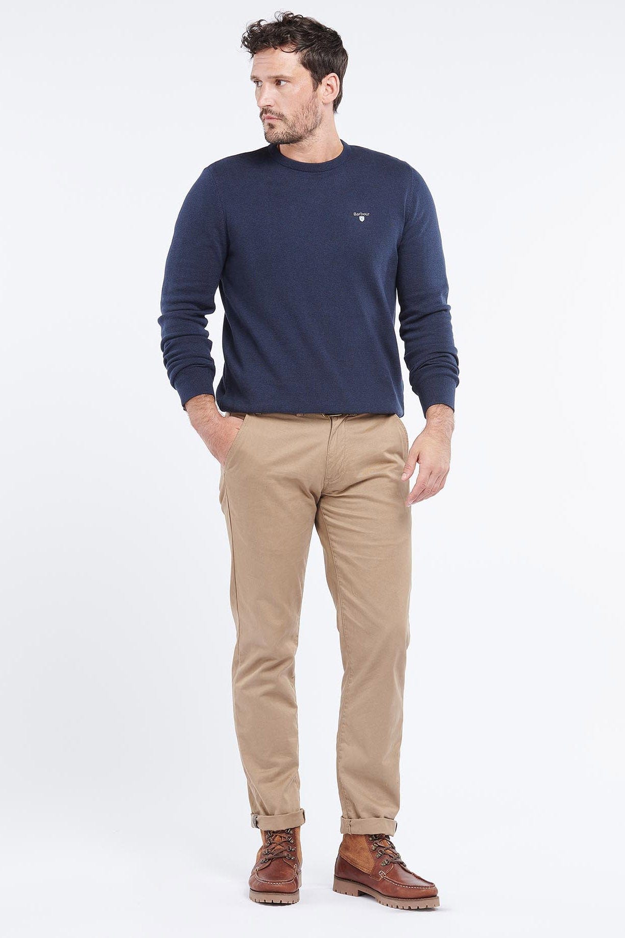 Barbour Organic Crew Neck Jumper - Navy