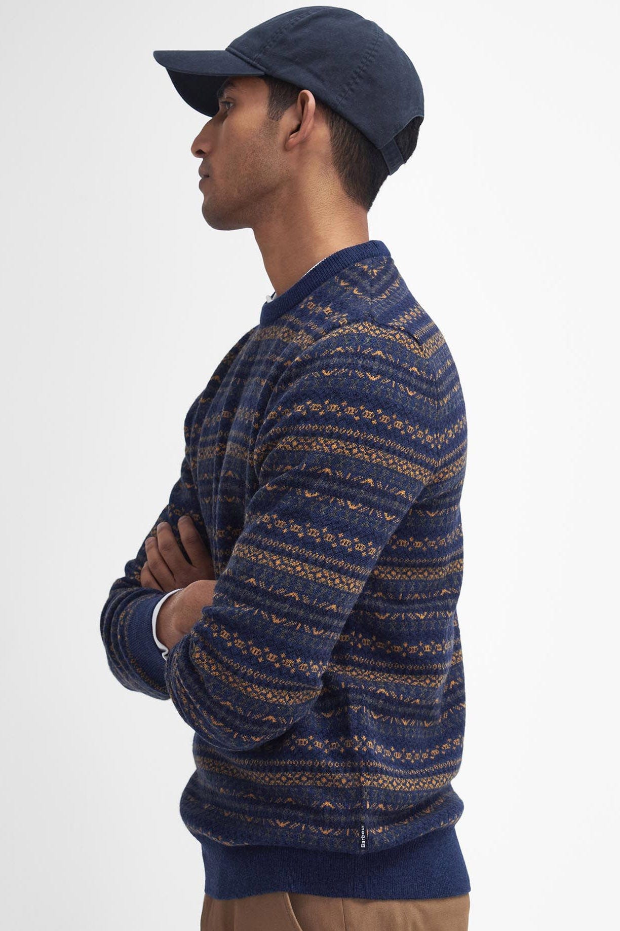 Barbour Orkney Fair Isle Crew Neck Sweater - Inky Blue