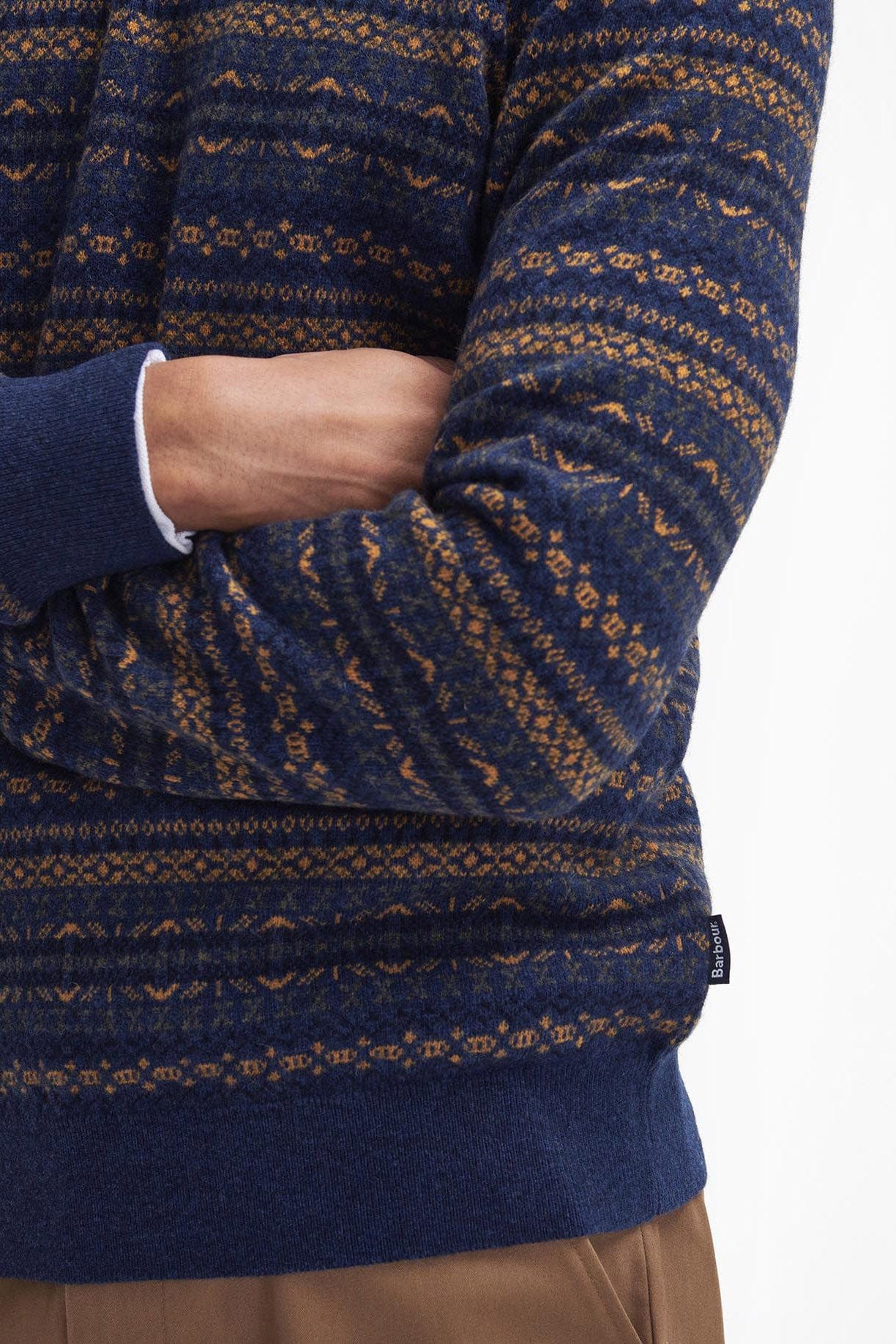 Barbour Orkney Fair Isle Crew Neck Sweater - Inky Blue