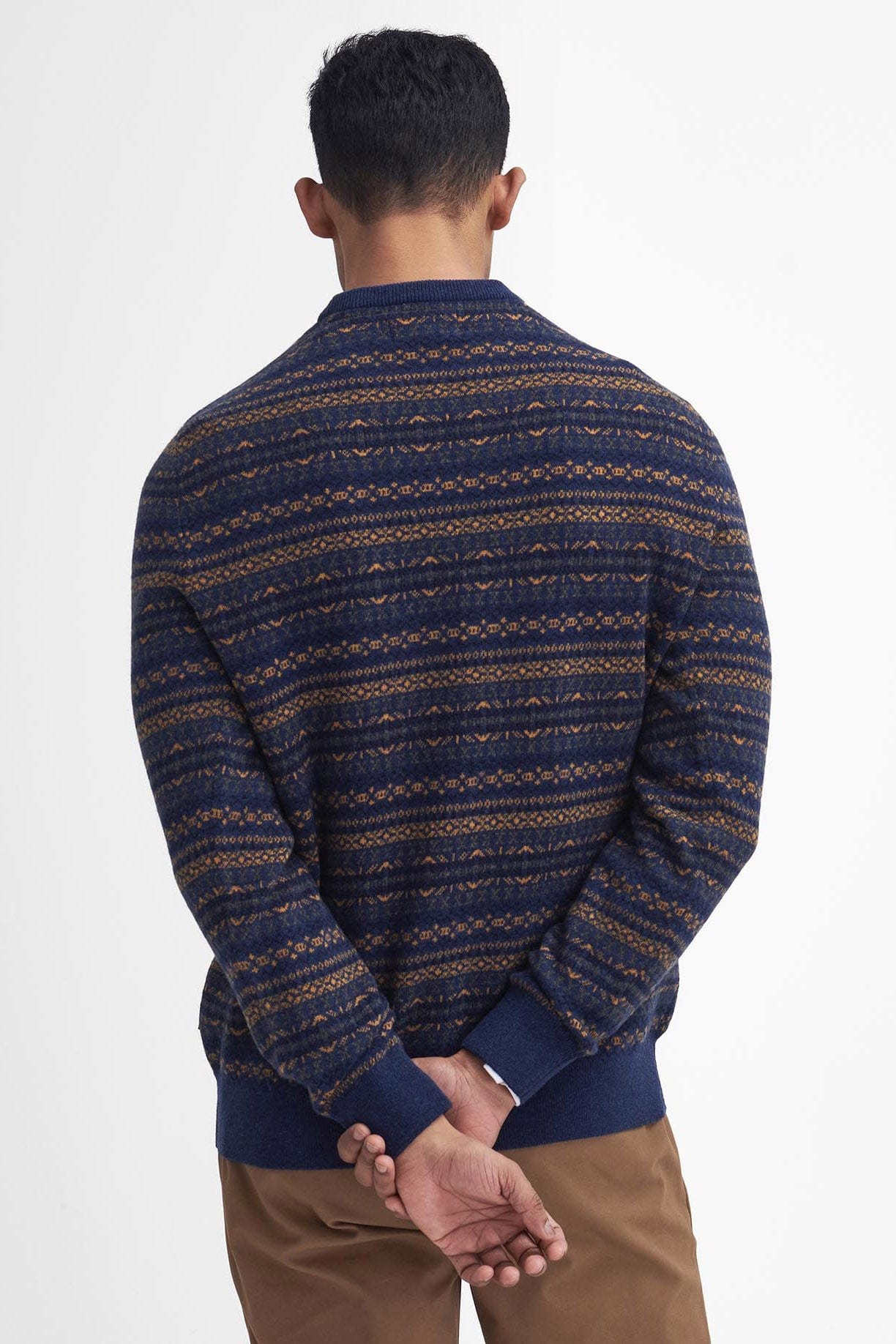 Barbour Orkney Fair Isle Crew Neck Sweater - Inky Blue