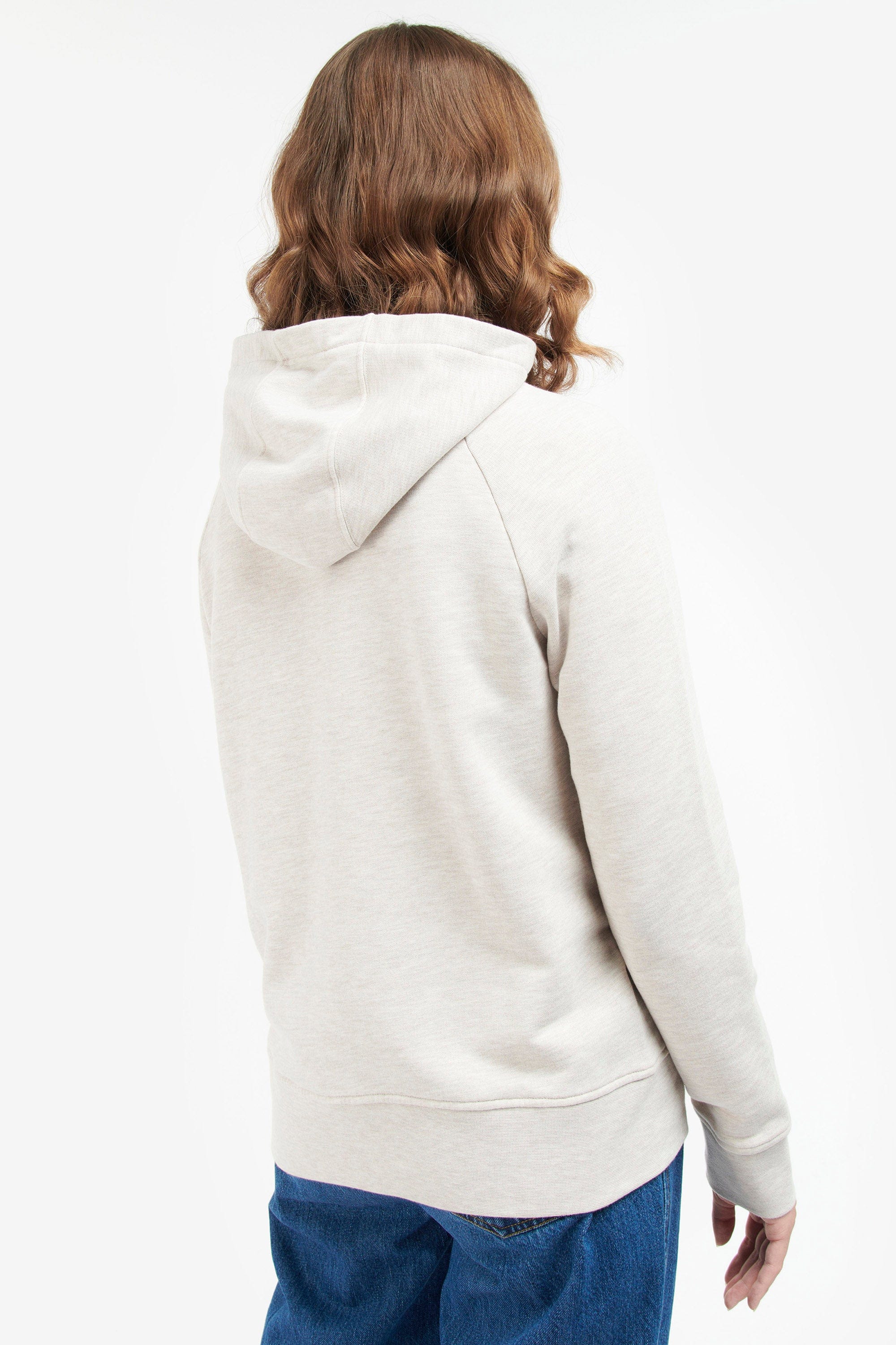 Barbour Otterburn Hoodie - Oatmeal Marl/Pink Punch