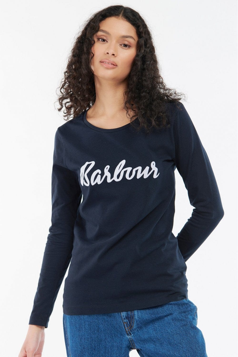 Barbour Otterburn Long Sleeve Tee - Navy/White