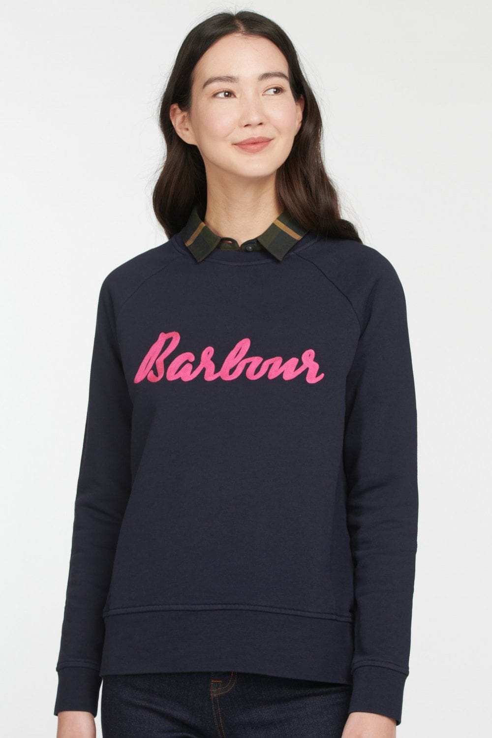 Barbour Otterburn Sweatshirt - Navy/Fuchsia
