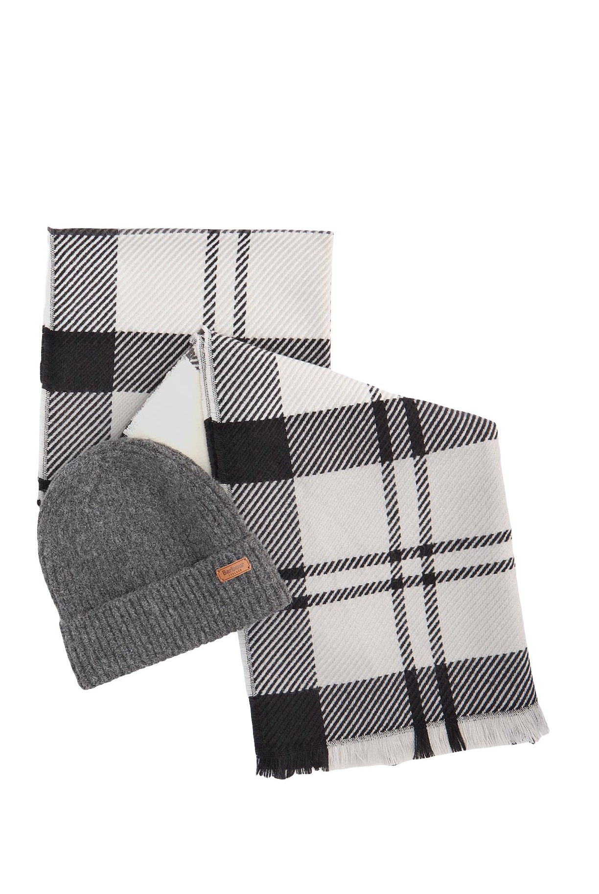 Barbour Pendle Beanie & Blair Scarf Gift Set - Monochrome LGS0094_GY31_OS