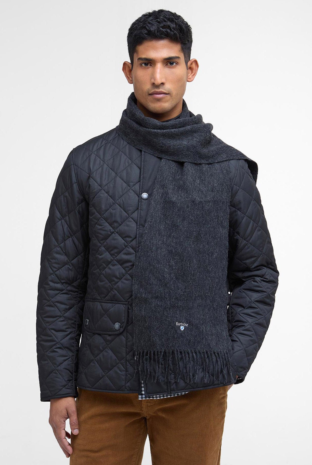 Barbour Plain Lambswool Scarf - Charcoal/Grey USC0008_CH71_OS