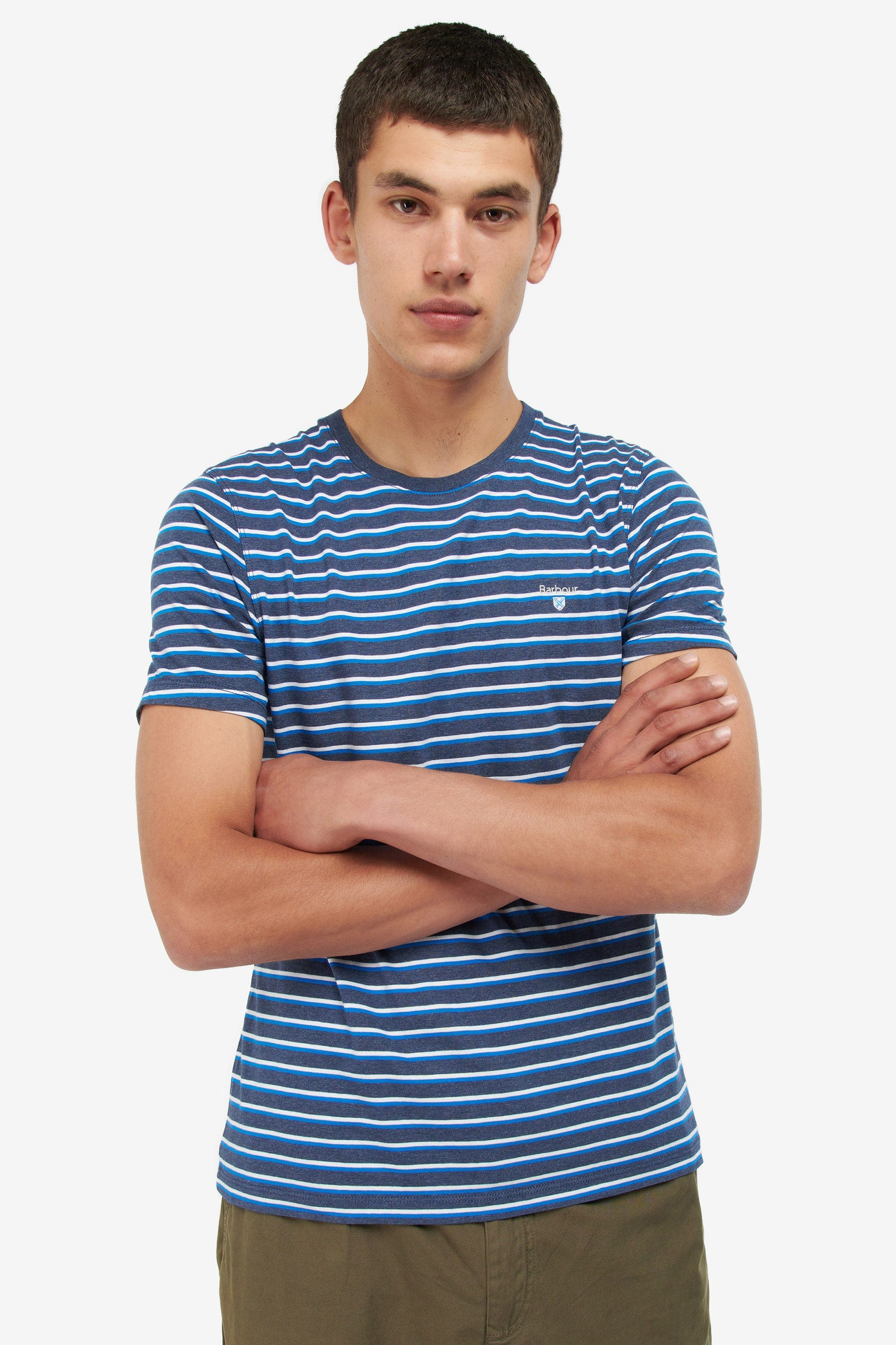Barbour Ponte Stripe T Shirt - Navy