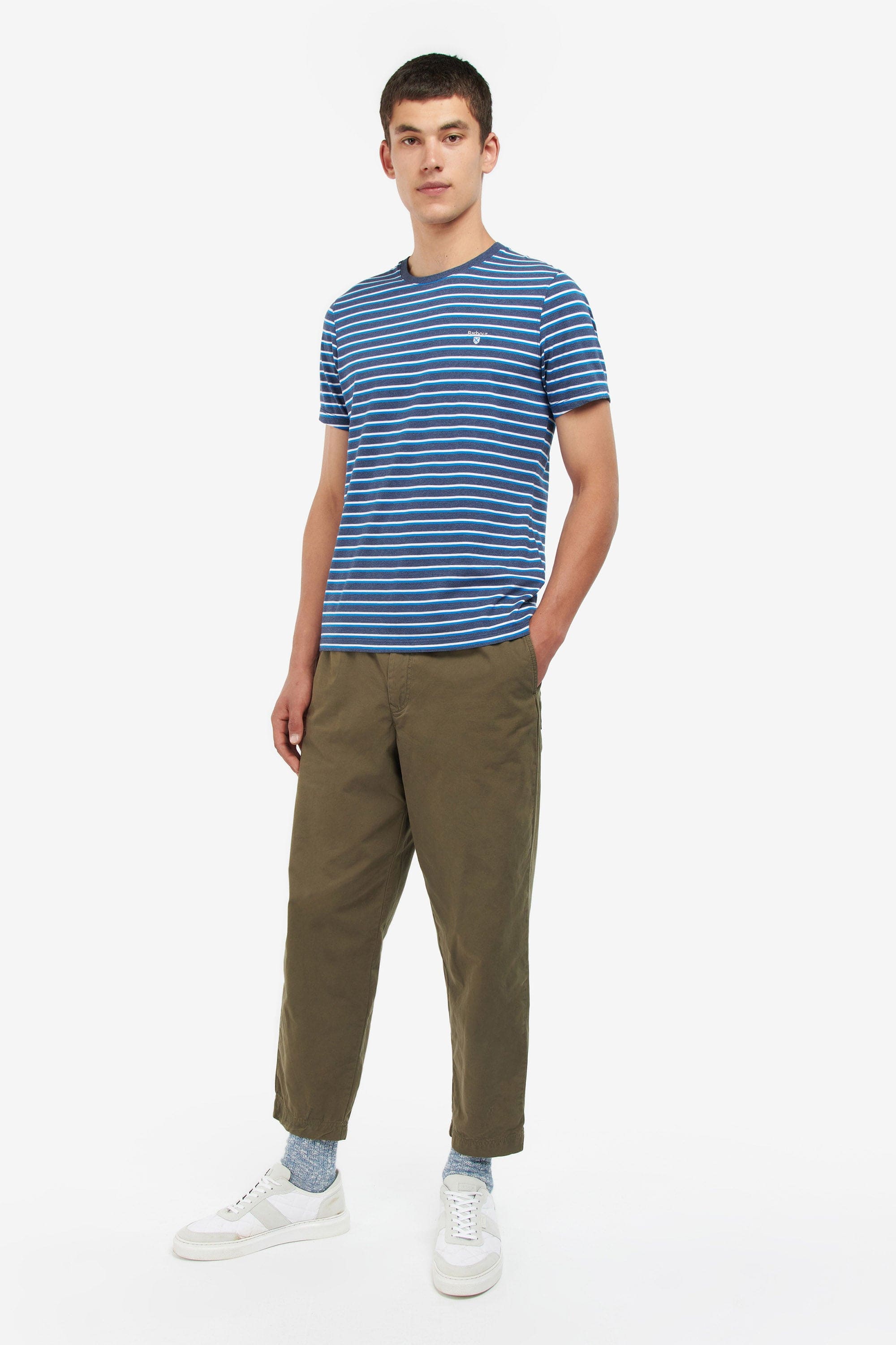 Barbour Ponte Stripe T Shirt - Navy