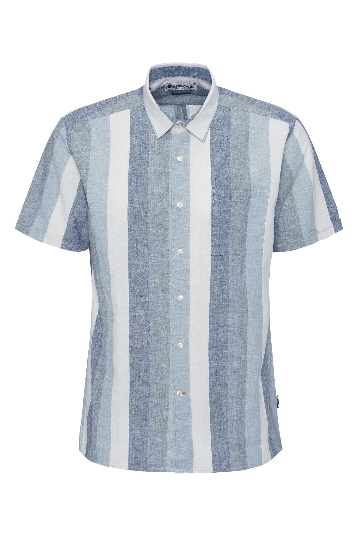 Barbour Portwell Stripe Regular Fit Short Sleeve Shirt - Classic Navy