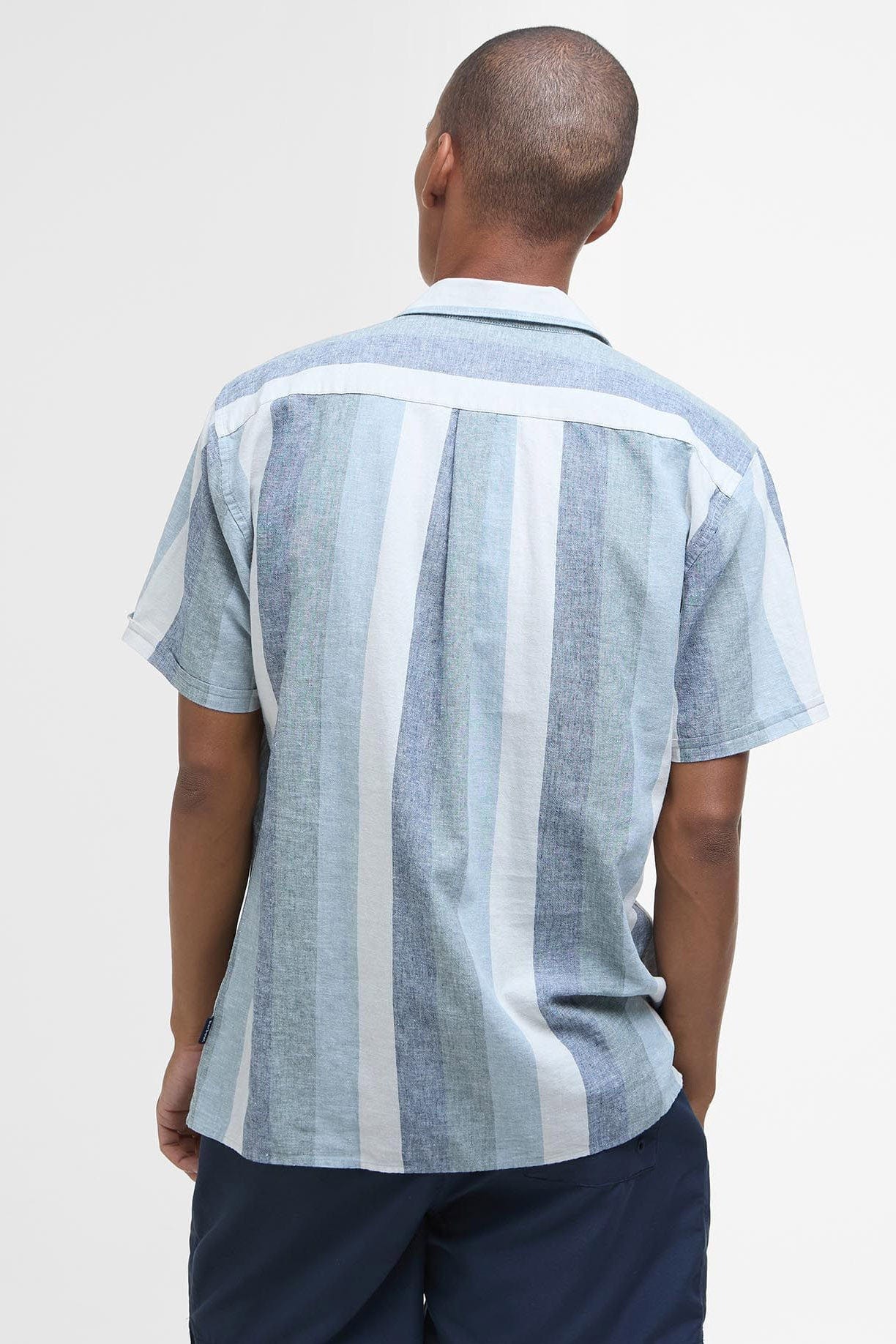 Barbour Portwell Stripe Regular Fit Short Sleeve Shirt - Classic Navy