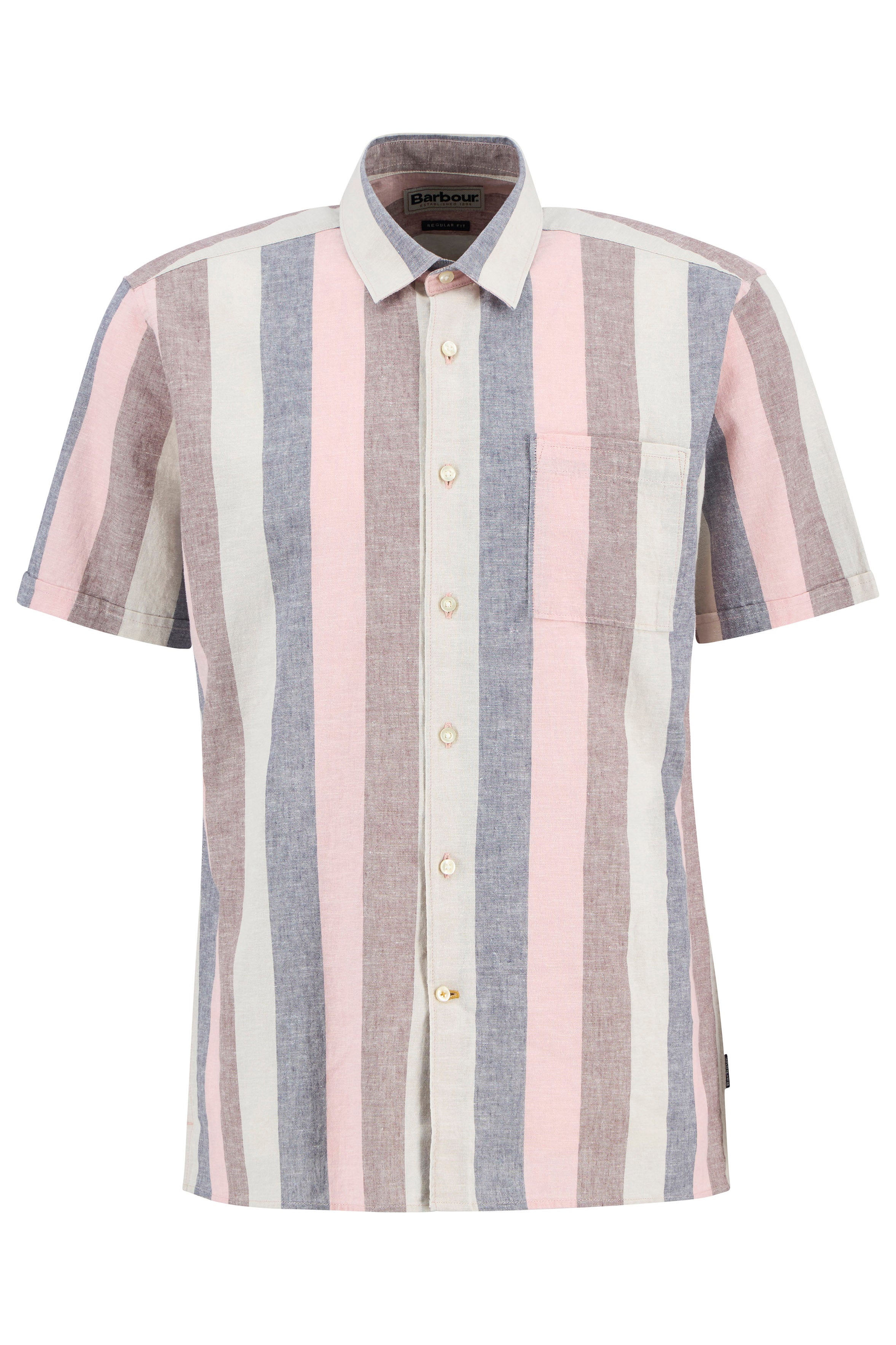 Barbour Portwell Striped Linen Blend Shirt - Pink