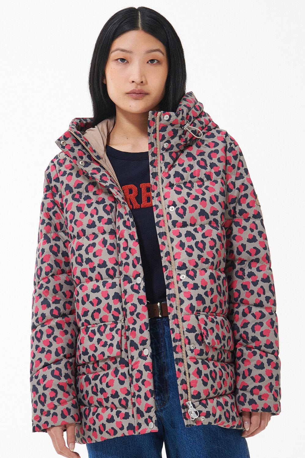 Barbour Printed Bracken Quilt Jacket - Starling Pink Dahlia