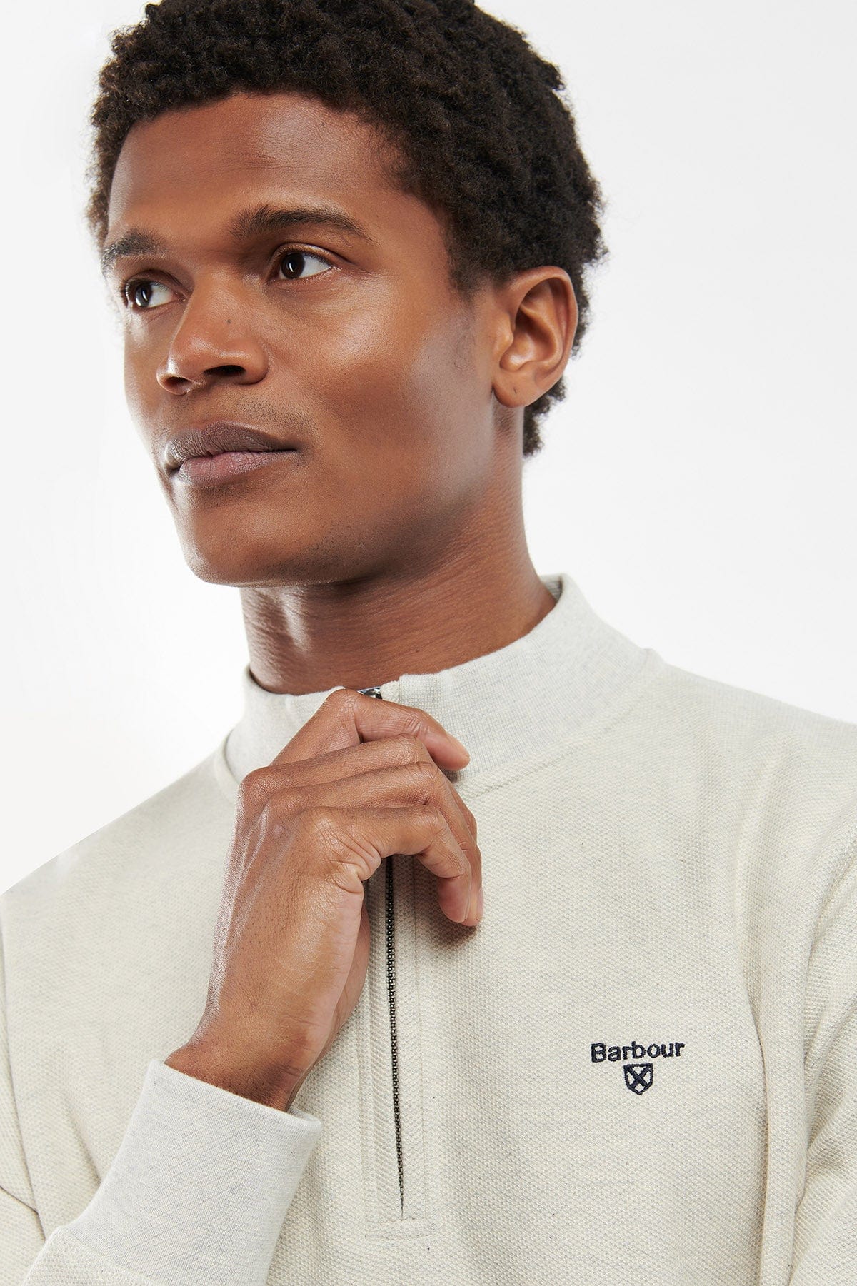 Barbour Rigg Half Zip - Ecru