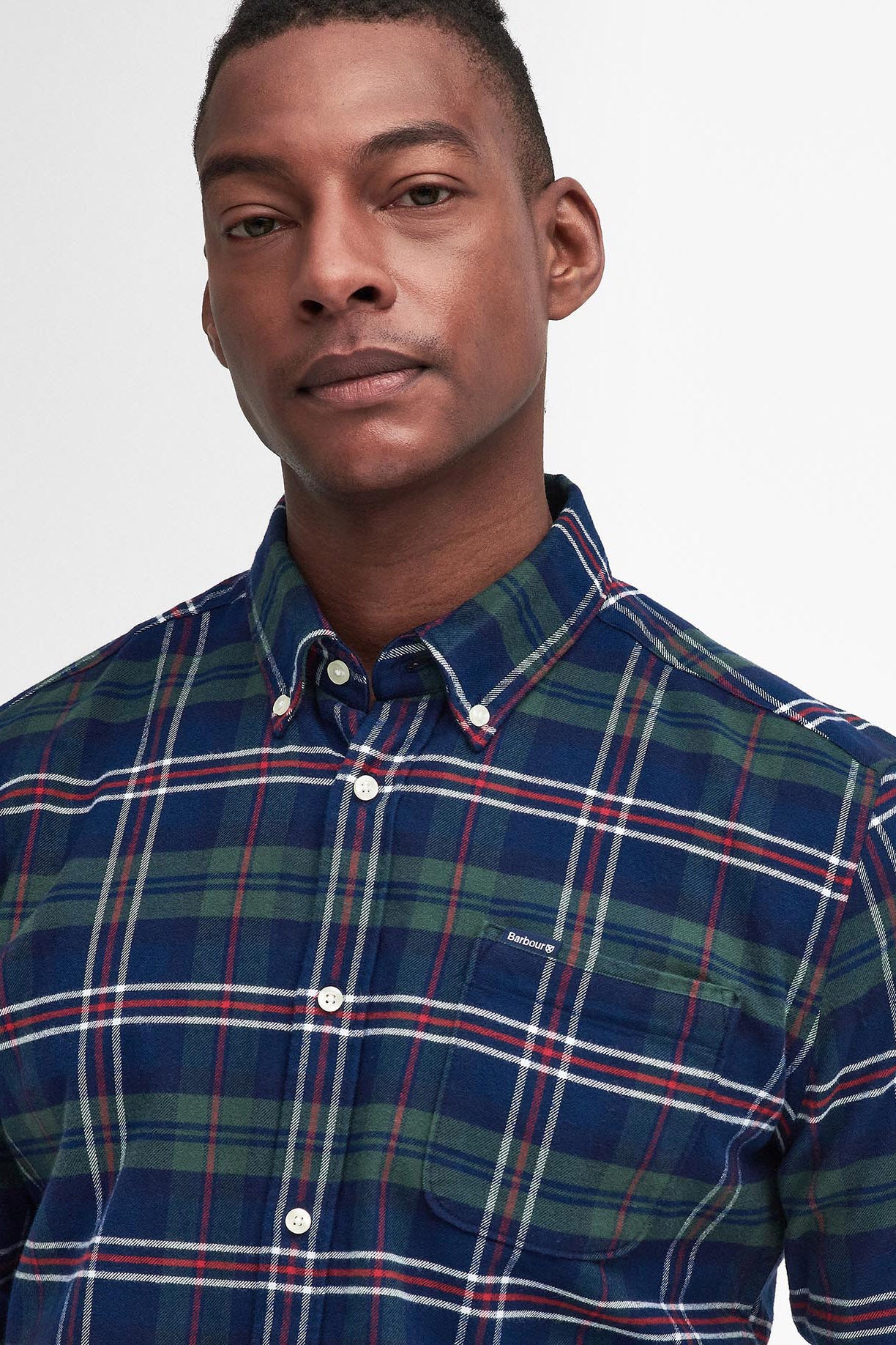 Barbour Ronan Tailored Brushed Cotton Shirt - Deep Blue