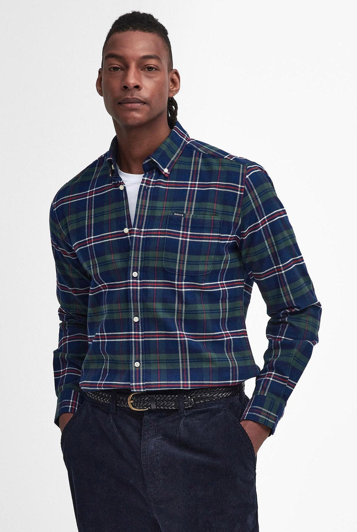Barbour Ronan Tailored Brushed Cotton Shirt - Deep Blue