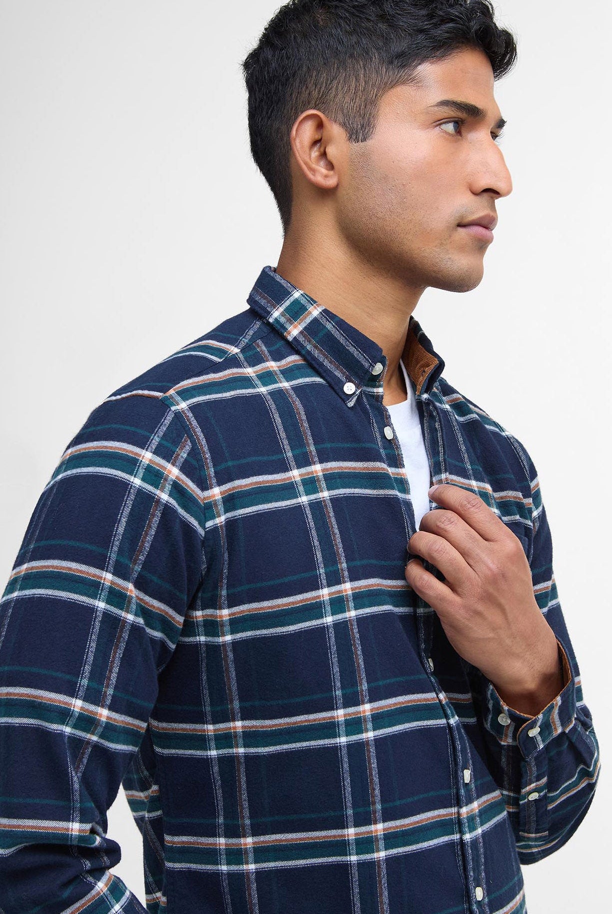 Barbour Ronan Tailored Brushed Cotton Shirt - Inky Blue