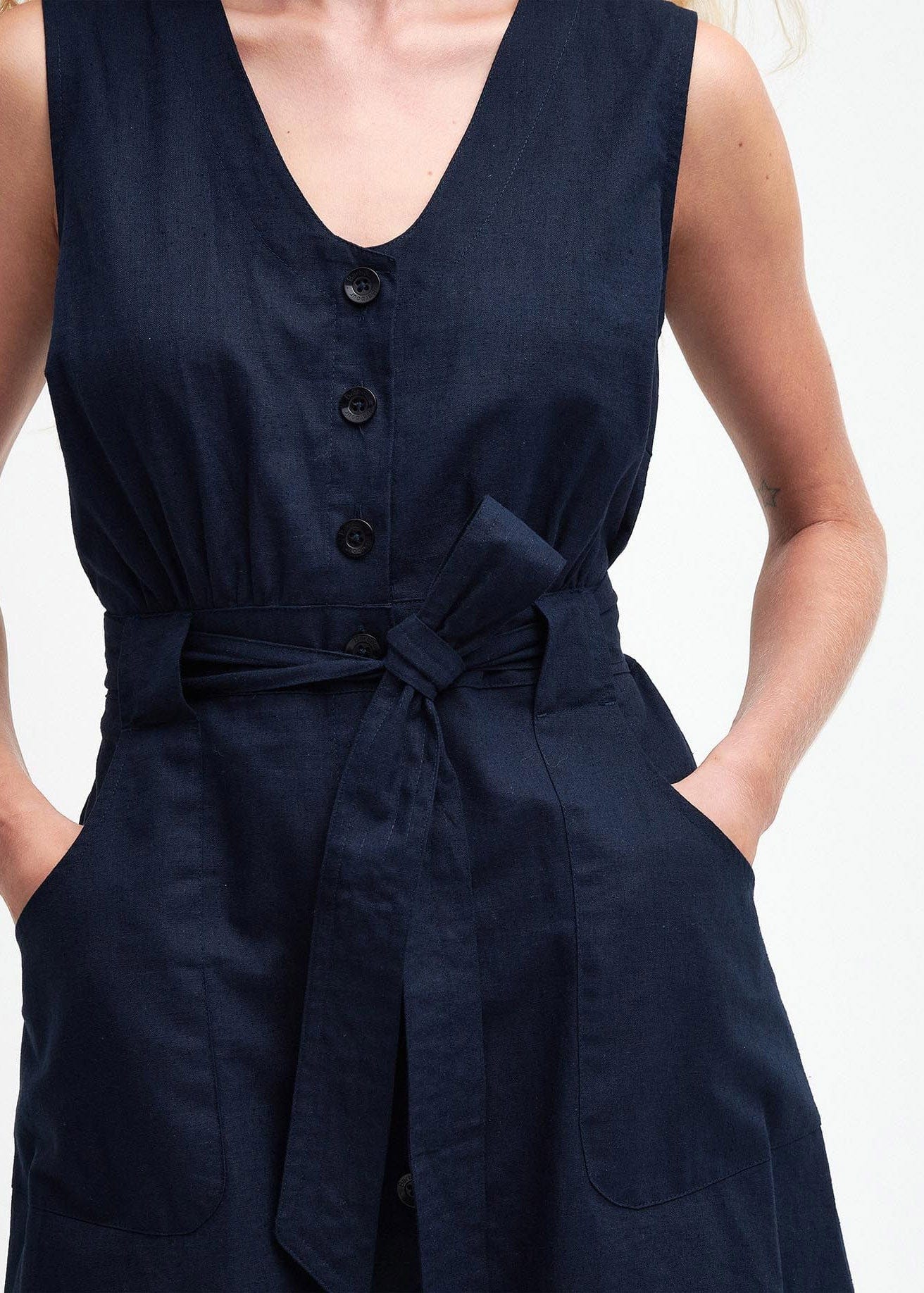 Barbour Rutherglen Sleeveless Midi Dress - Classic Navy