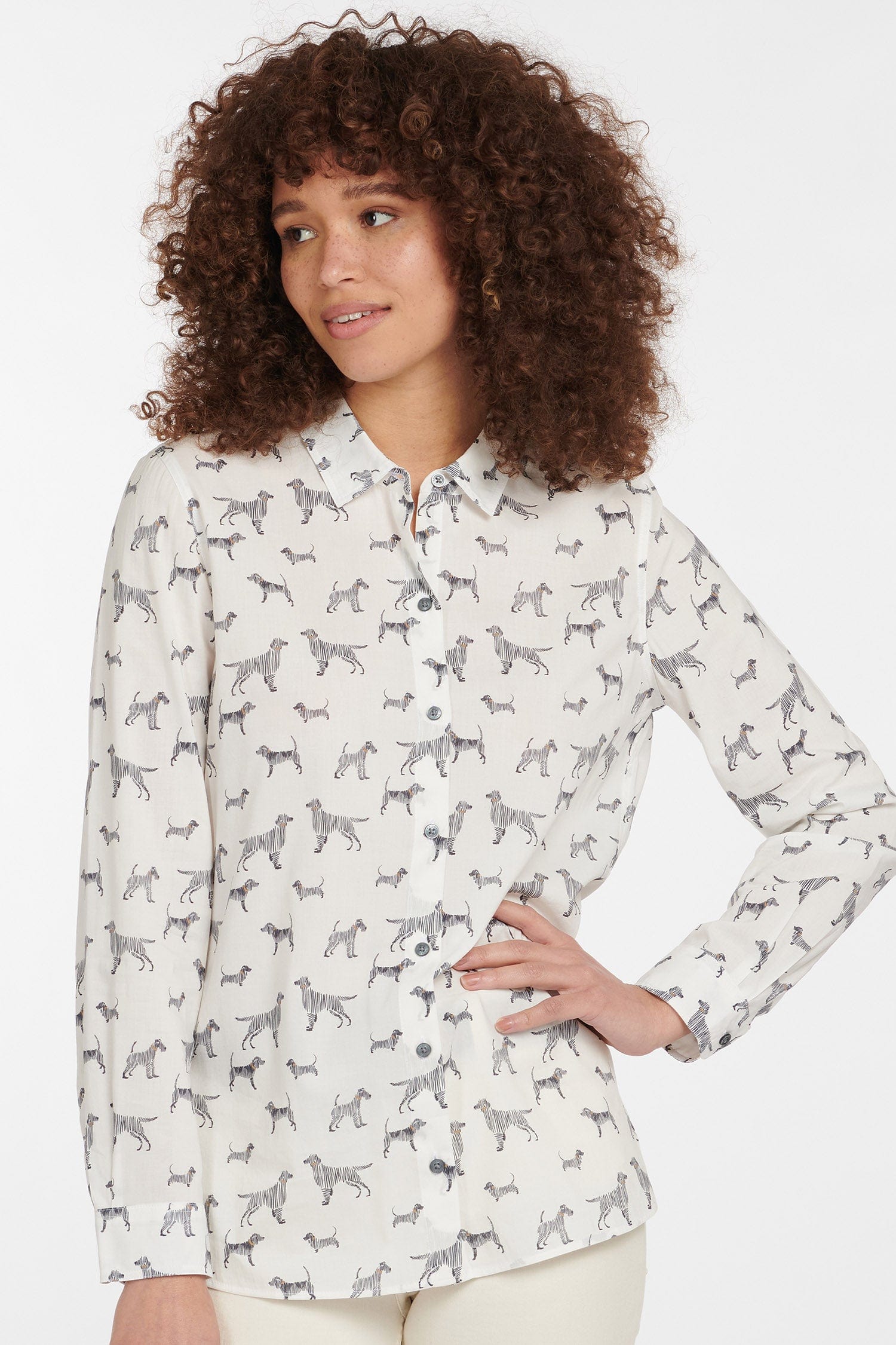 Barbour Safari Shirt - Off White Country Print