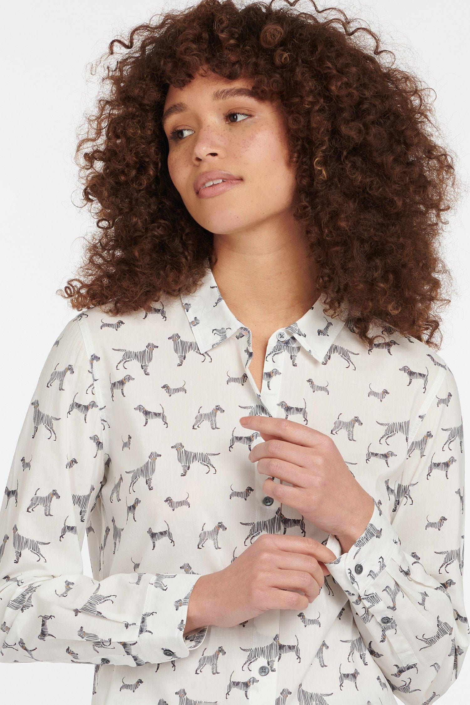 Barbour Safari Shirt - Off White Country Print