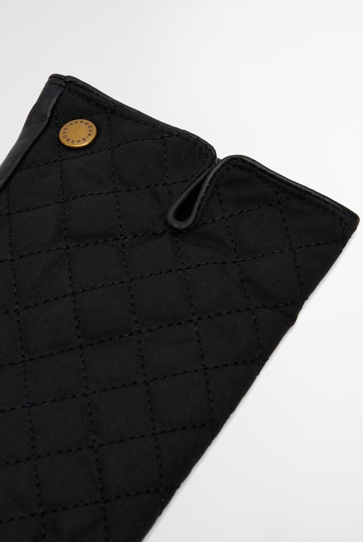 Barbour Scarlet Waxed Cotton/Leather Gloves - Black