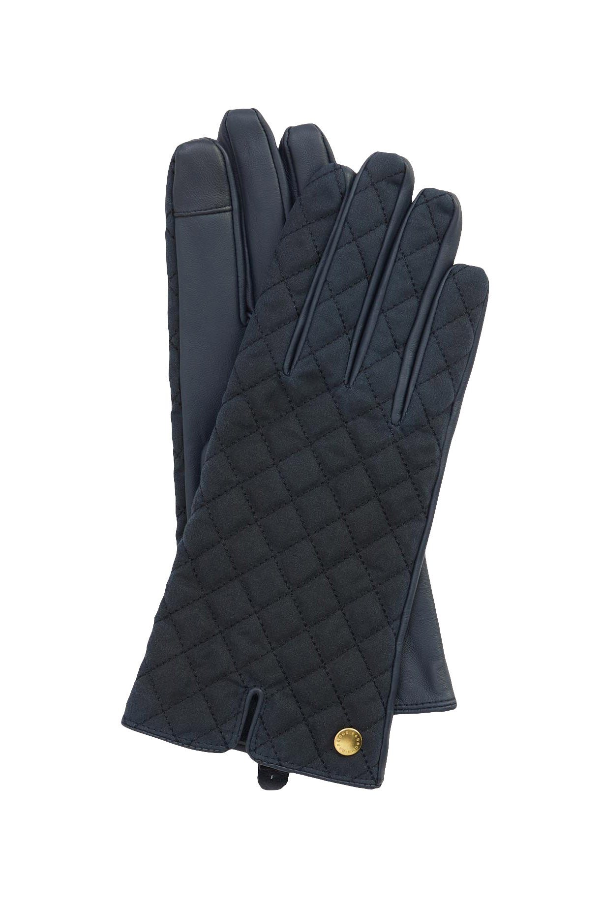 Barbour Scarlet Waxed Cotton/Leather Gloves - Navy