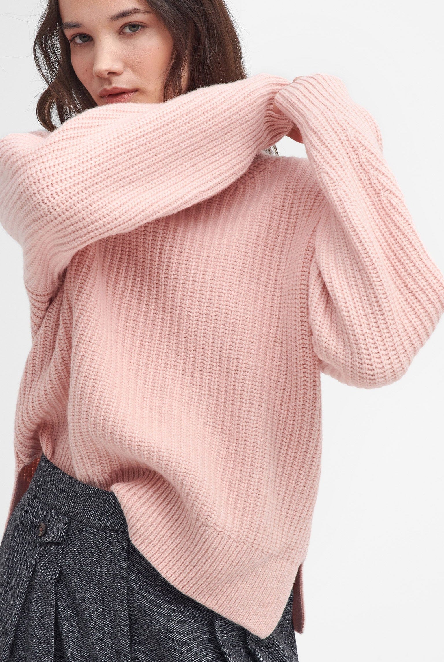 Barbour Scarlett Knitted Jumper - Mahogany Rose