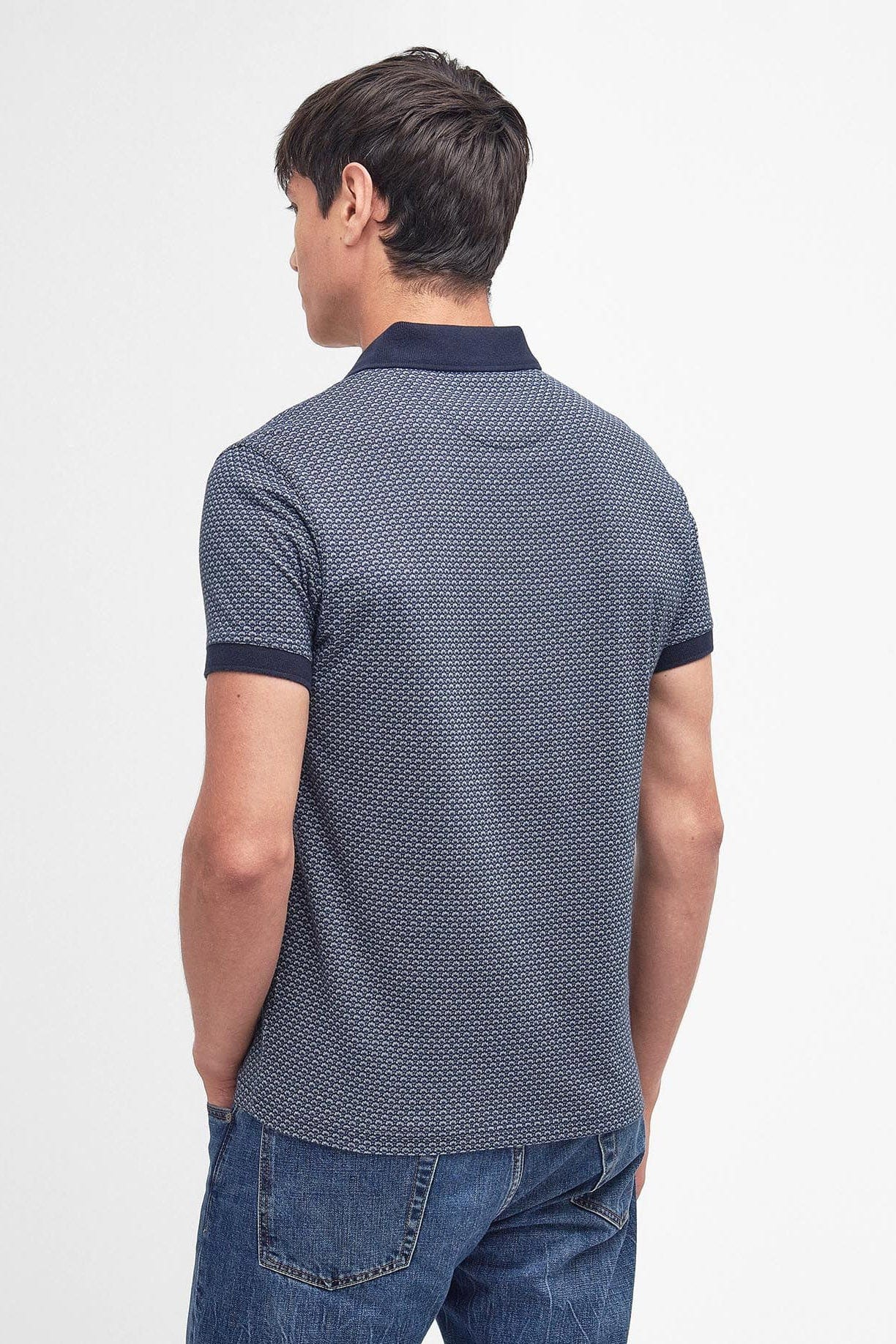 Barbour Shell Print Polo Shirt - Classic Navy