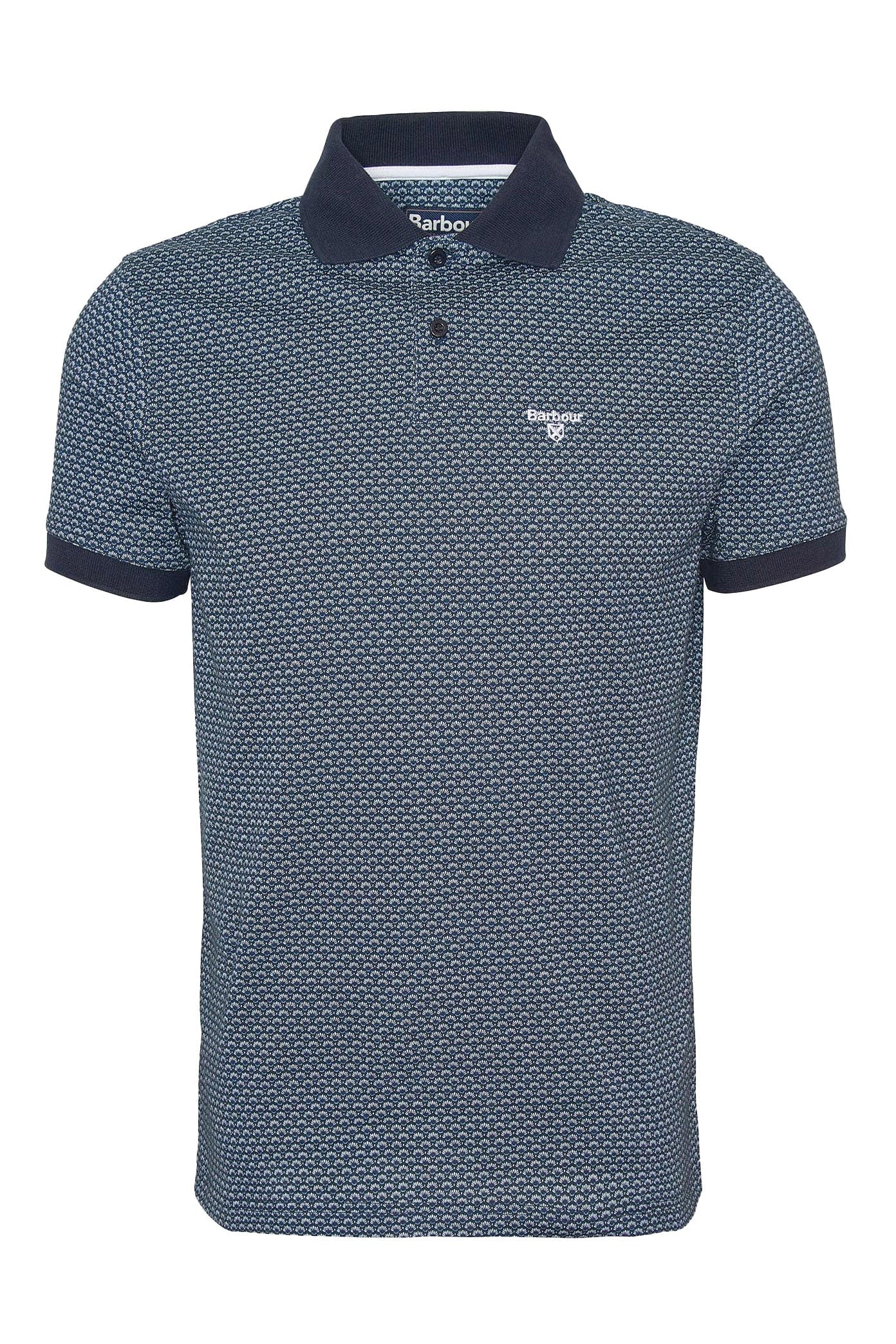 Barbour Shell Print Polo Shirt - Classic Navy