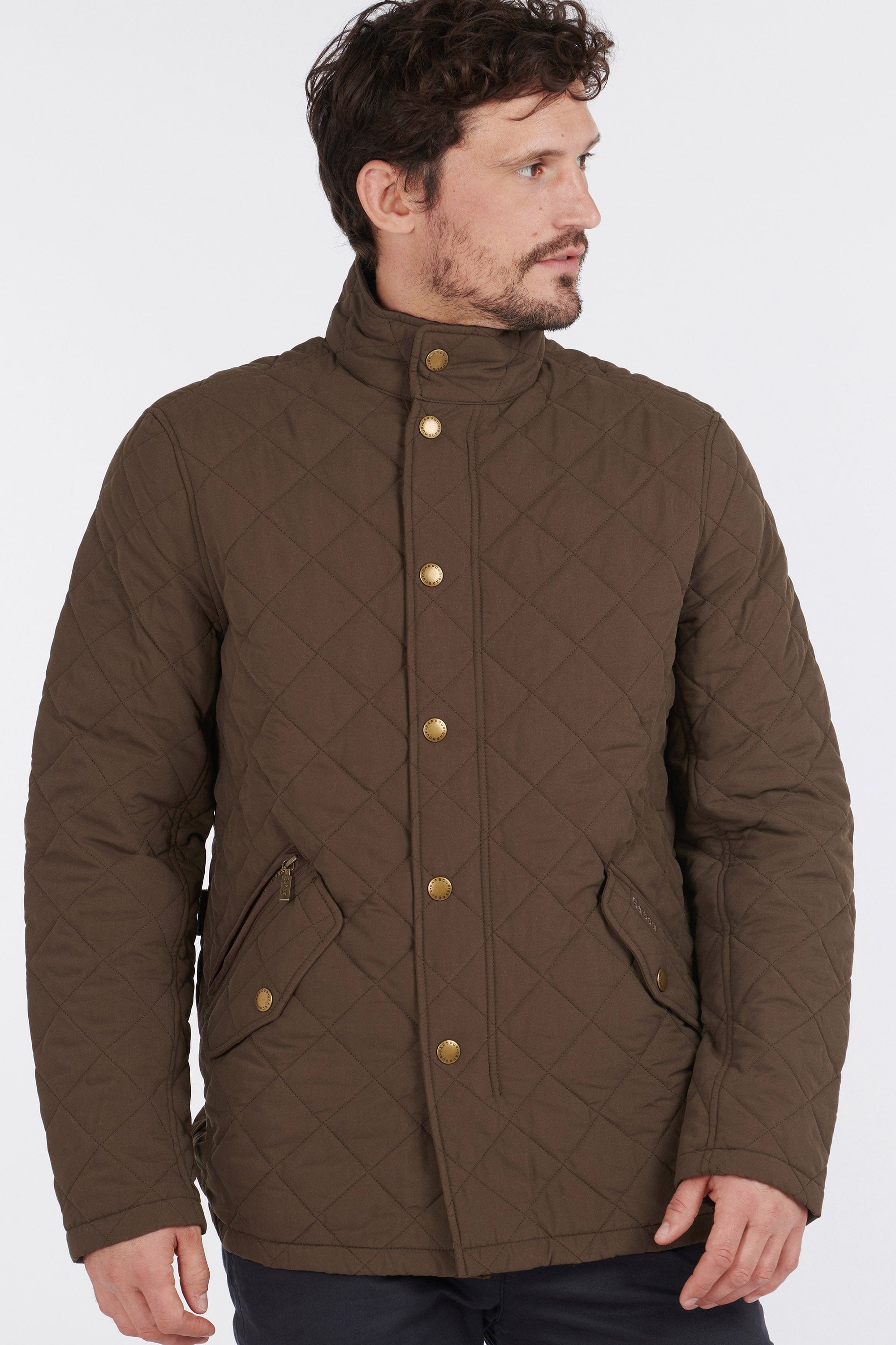 Barbour Shoveler Quilted Jacket - Dark Olive