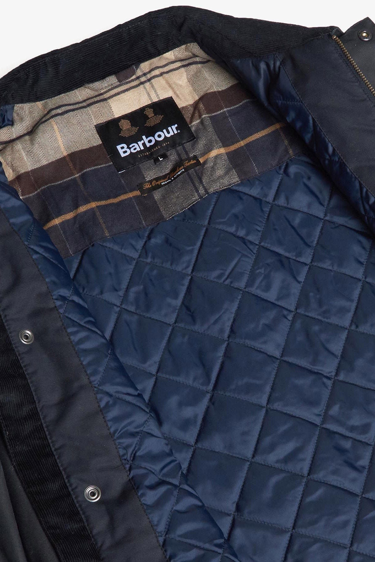 Barbour Spen Wax Jacket - Navy